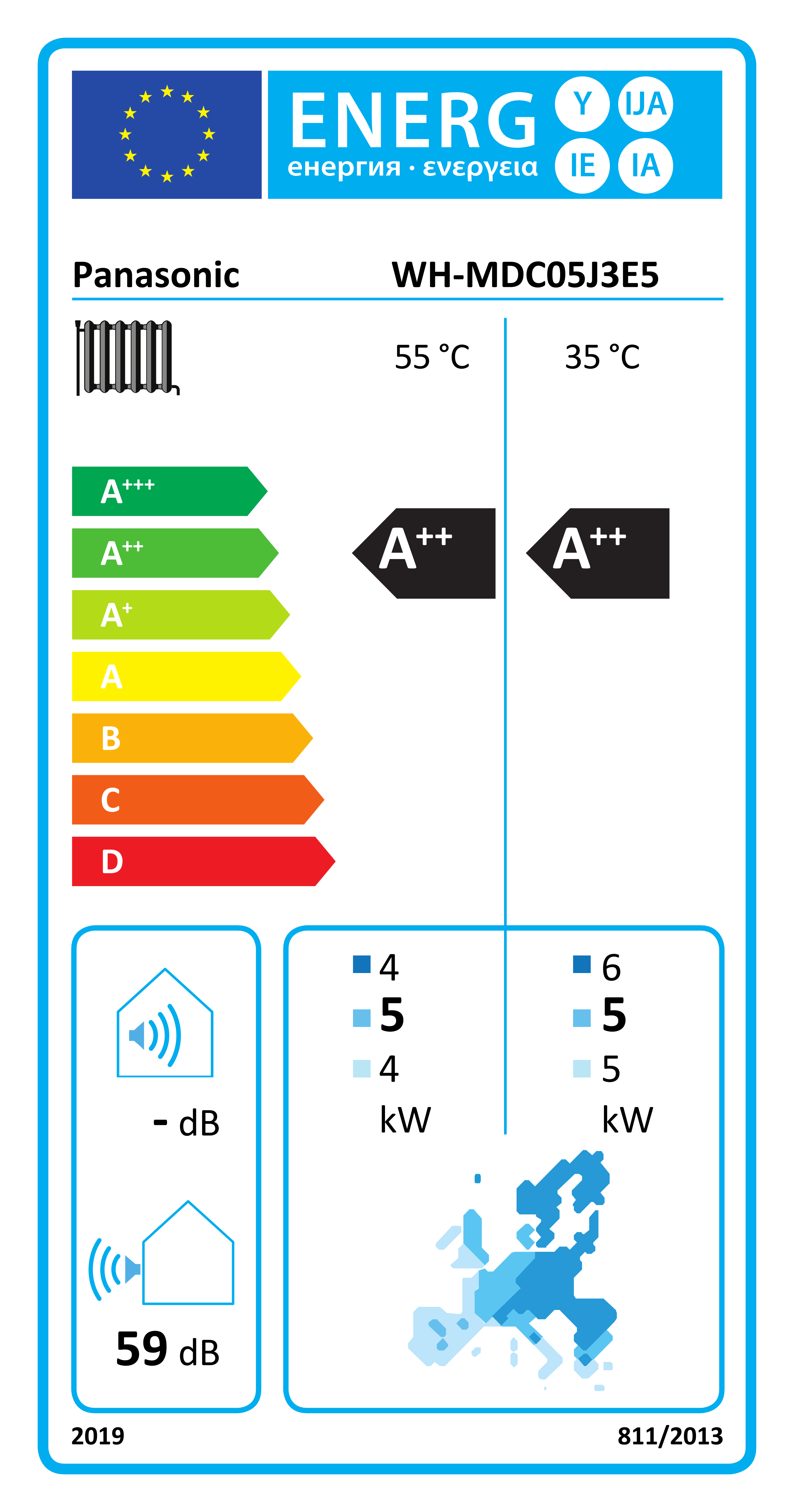 Panasonic WH-MDC05J3E5 L/V monoblok, 5 kW