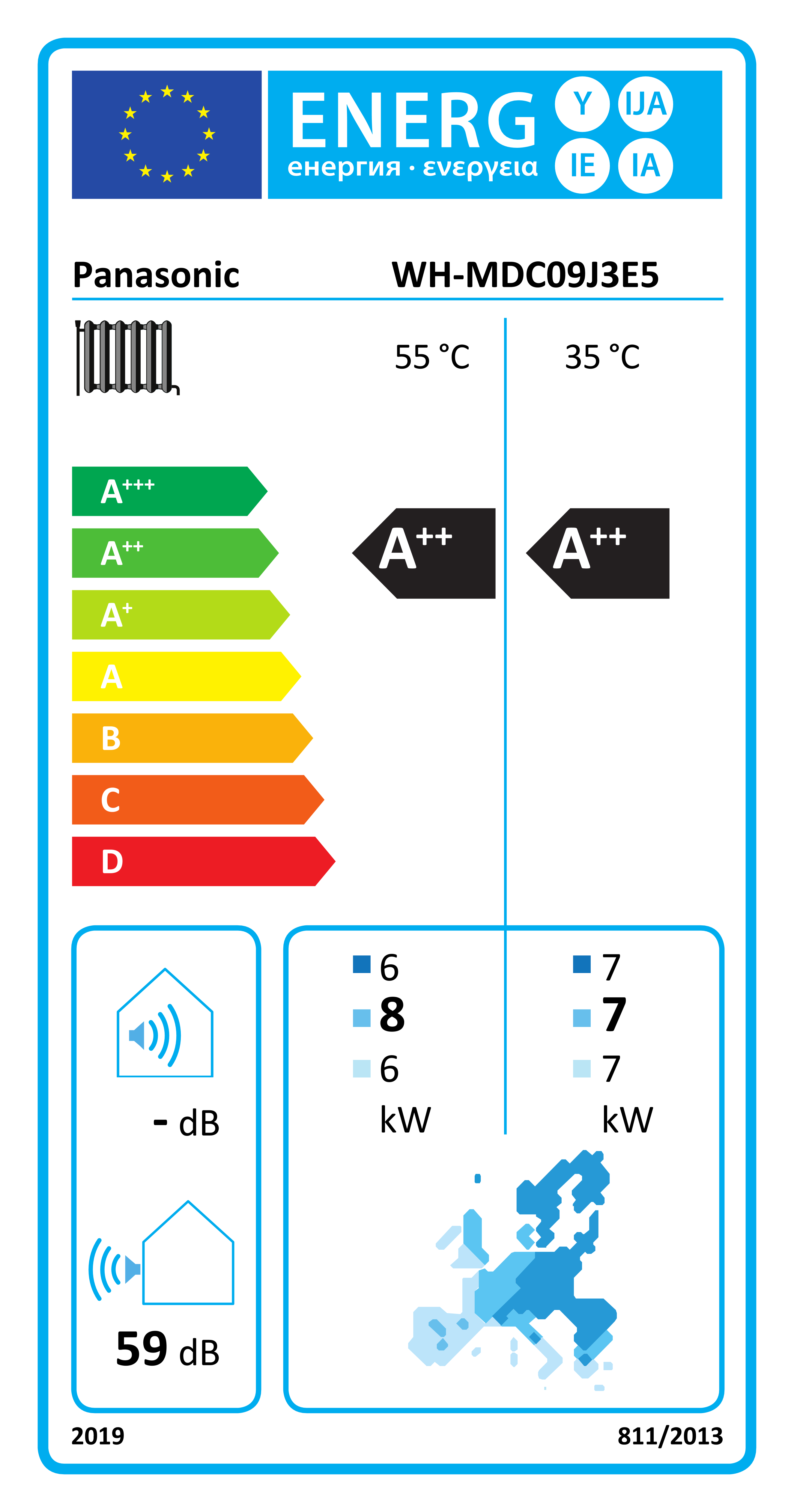 Panasonic WH-MDC09J3E5 L/V monoblok, 9 kW