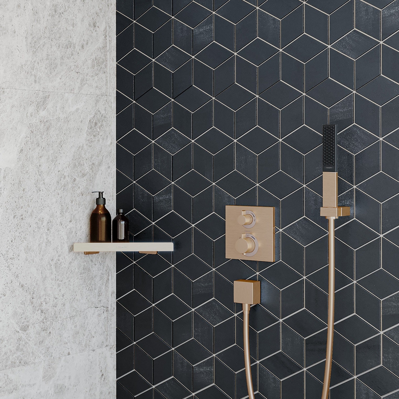 Hansgrohe AddStoris hjørnehylde 305mm, børstet bronze