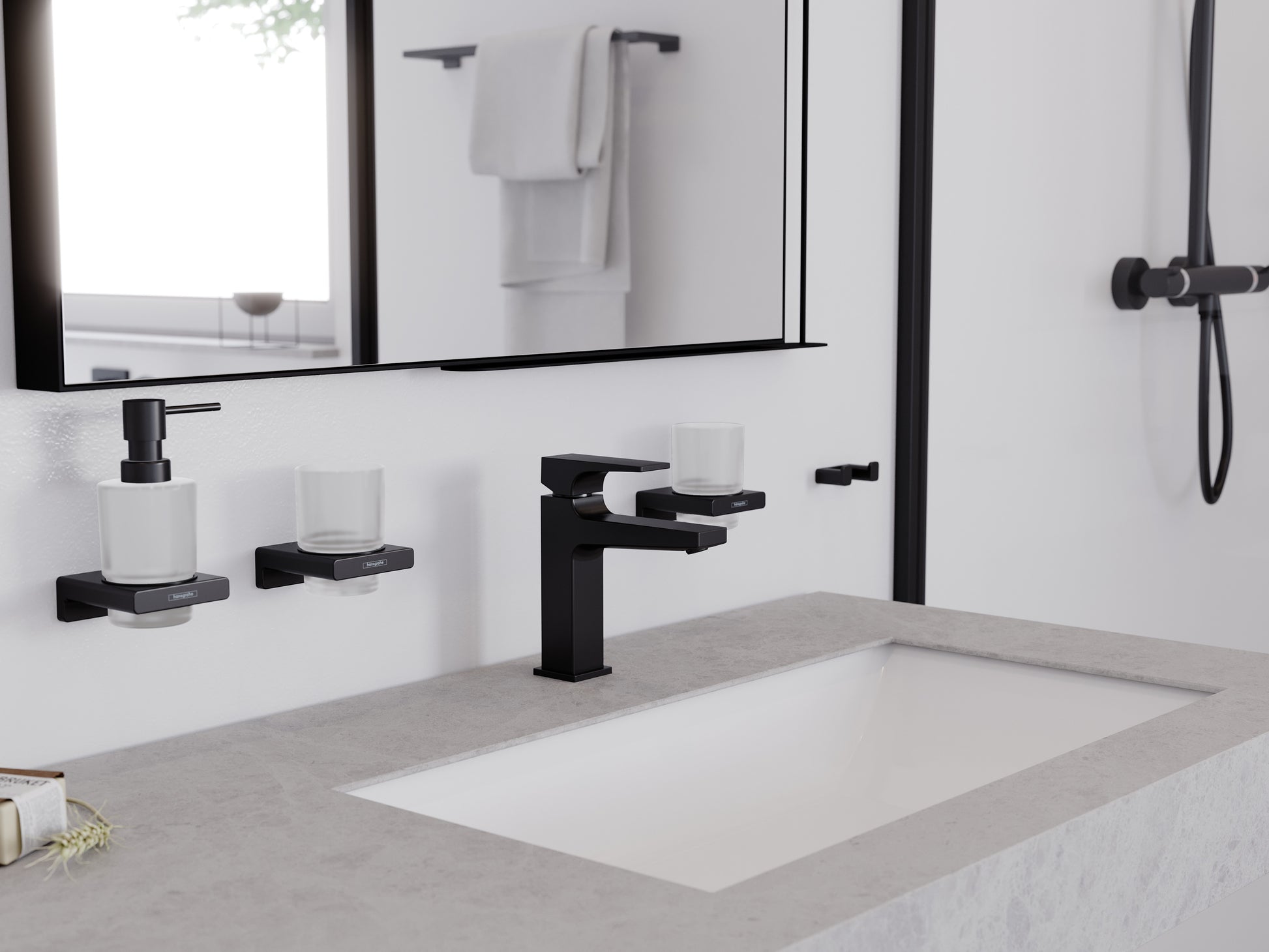 Hansgrohe AddStoris håndklædestang dobbelt, mat sort