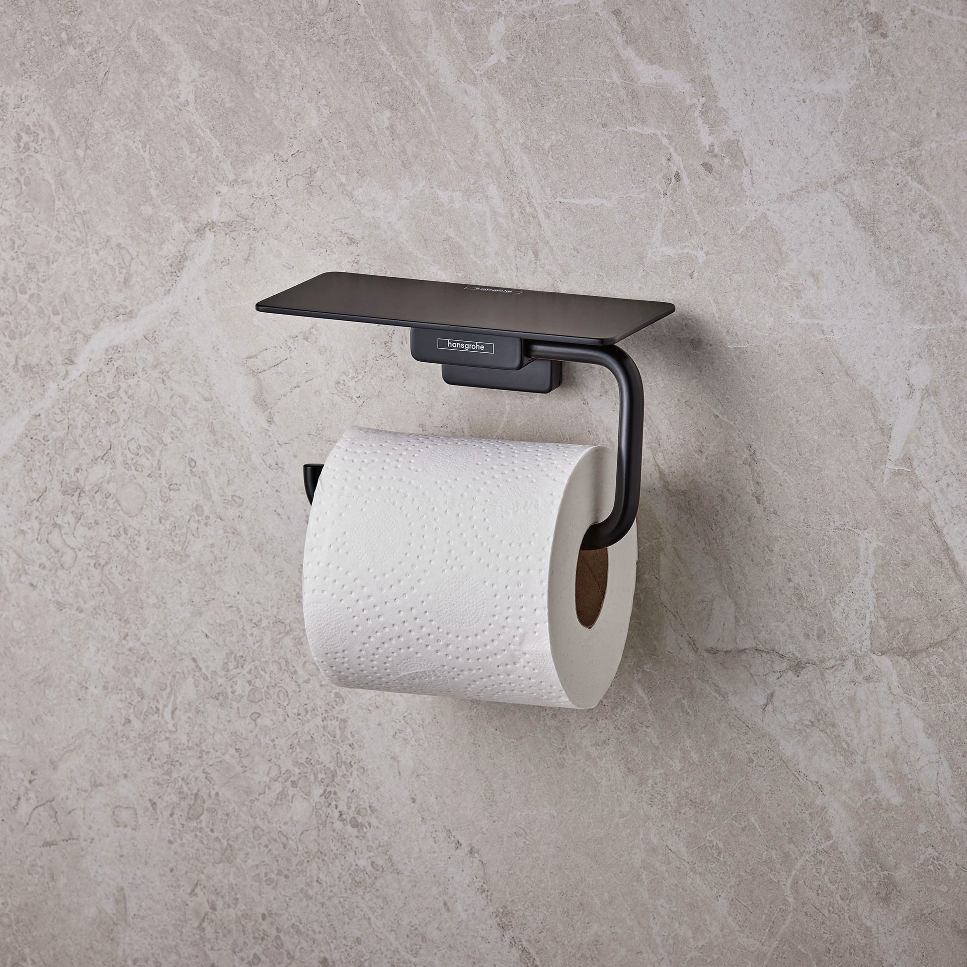 Hansgrohe AddStoris toiletpapirholder m/hylde, mat sort