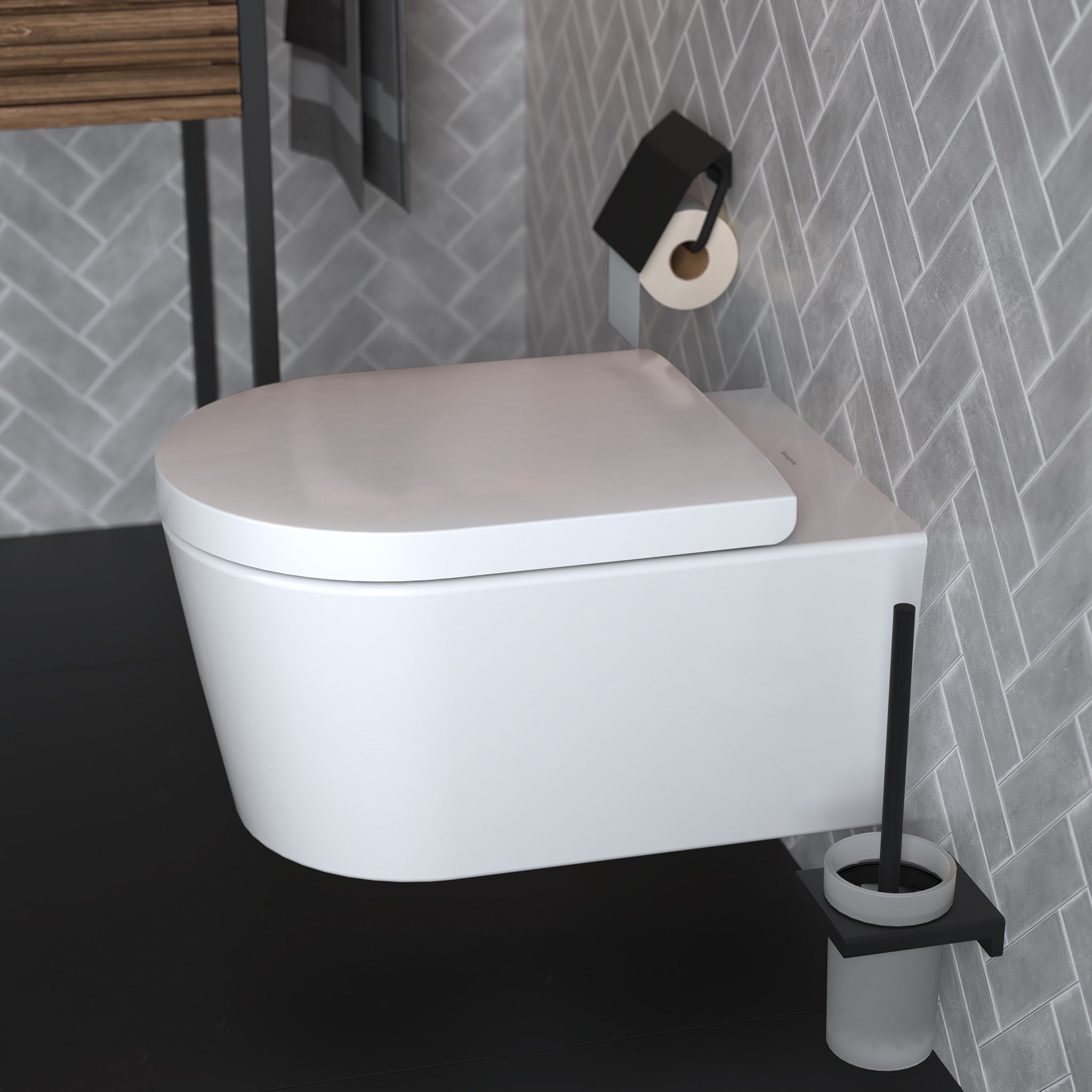 Hansgrohe toiletbørsteholder/skål, mat sort