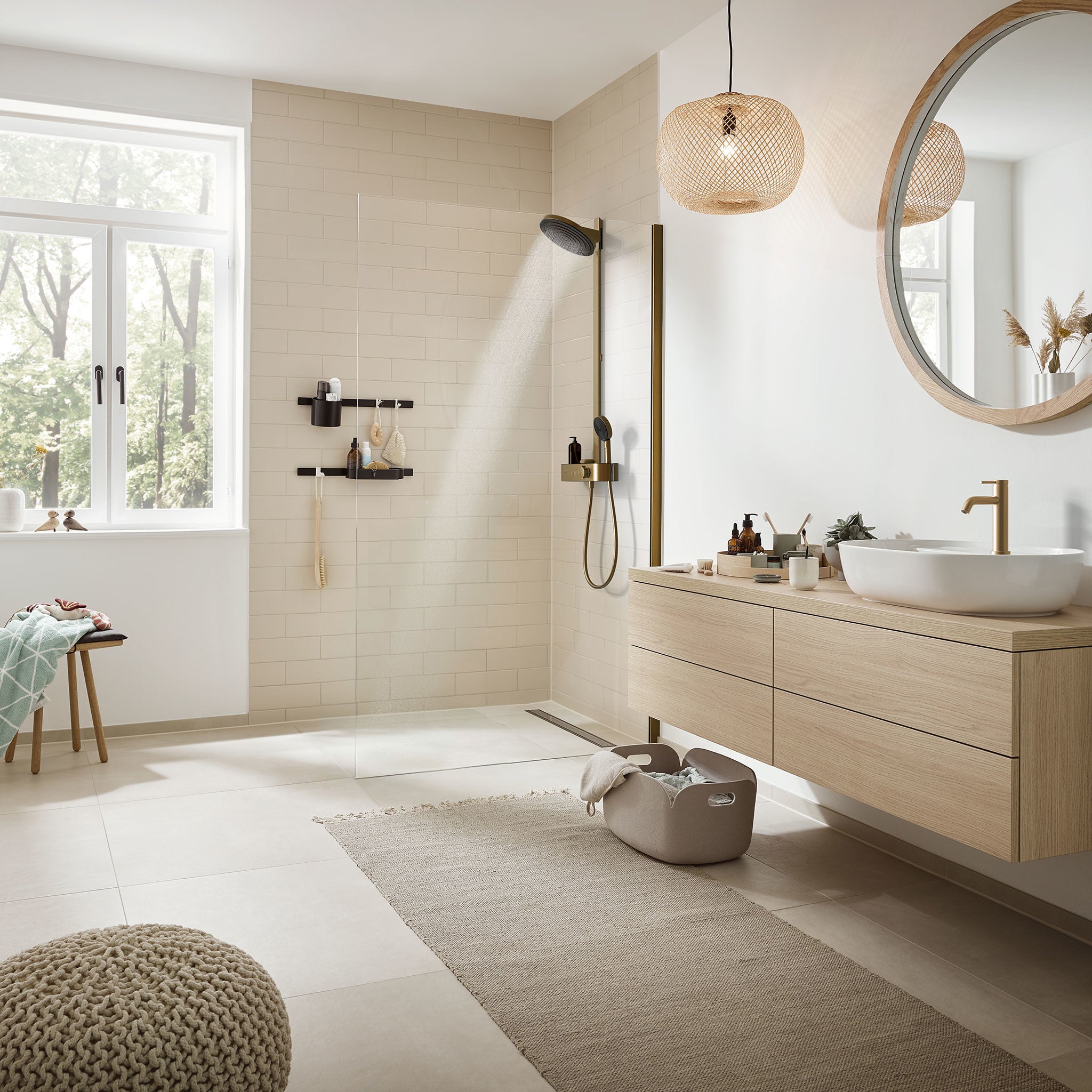 Hansgrohe Pulsify S brusesystem ø260mm, børstet bronze