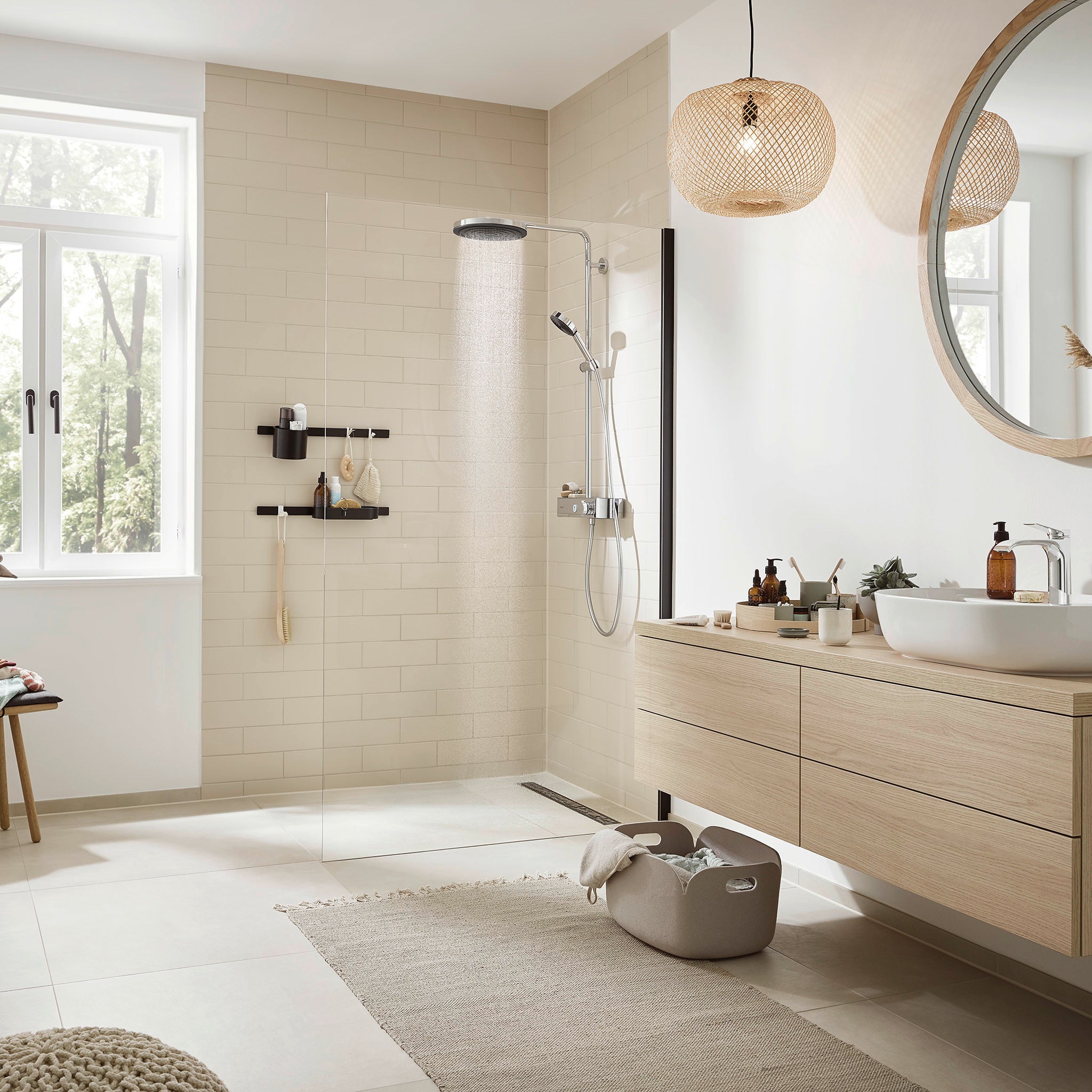 Hansgrohe Pulsify S brusesystem med EcoSmart ø260mm, krom
