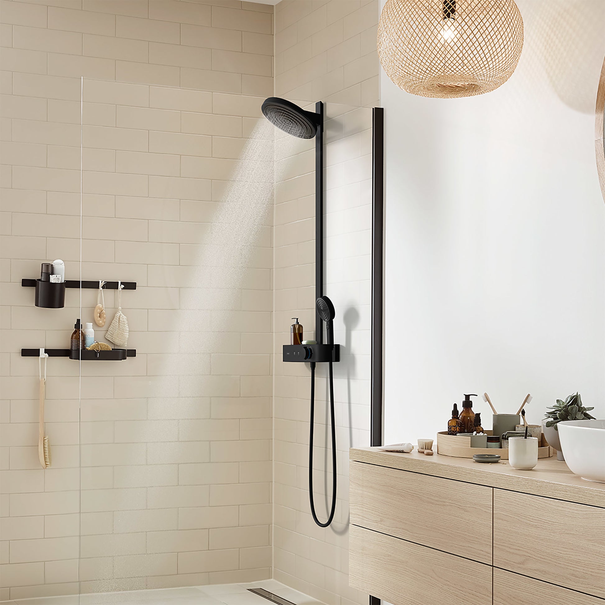 Hansgrohe Pulsify S 2jet brusesystem ø260mm, mat sort