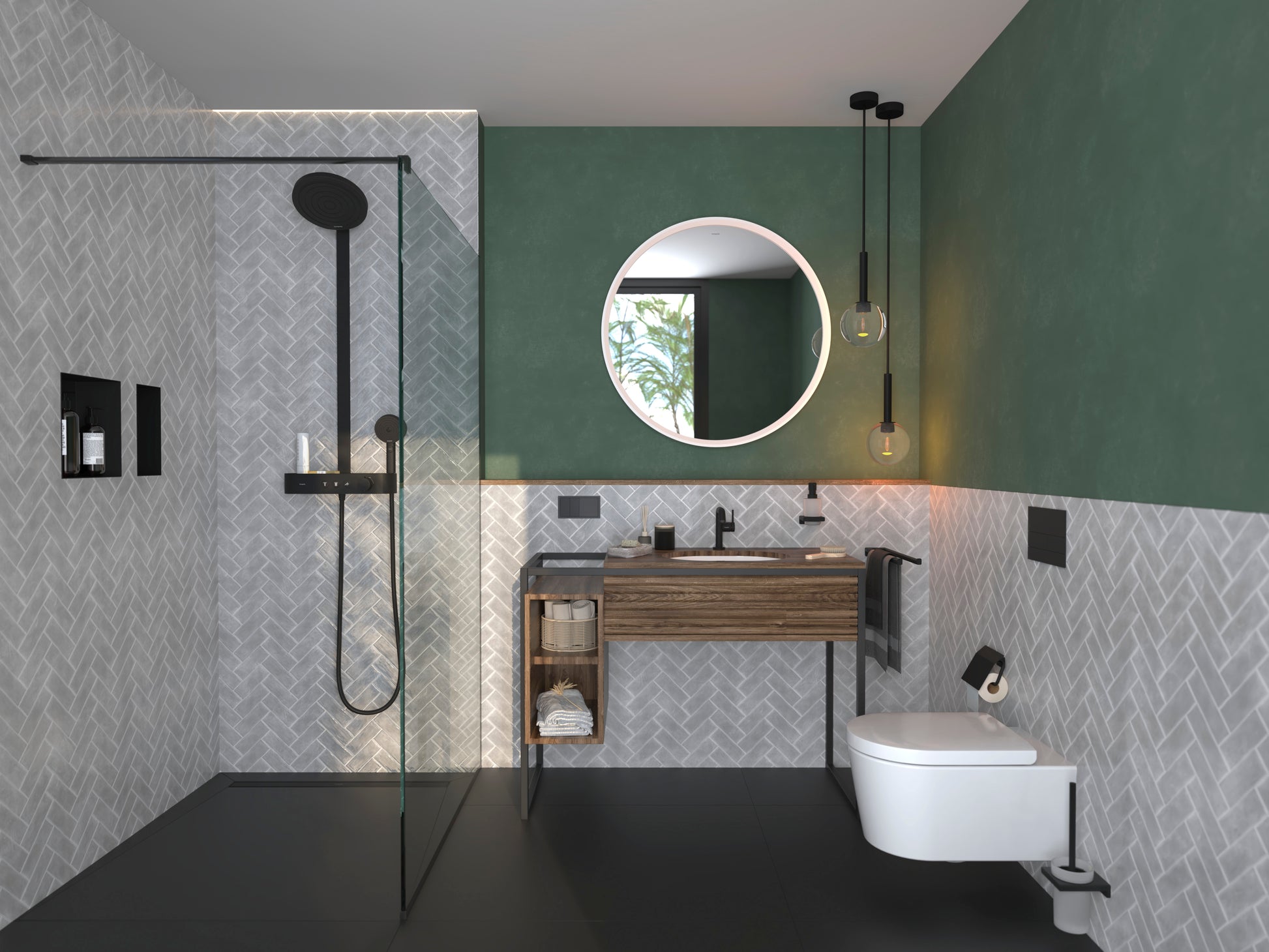 Hansgrohe Pulsify S 2jet brusesystem ø260mm, mat sort