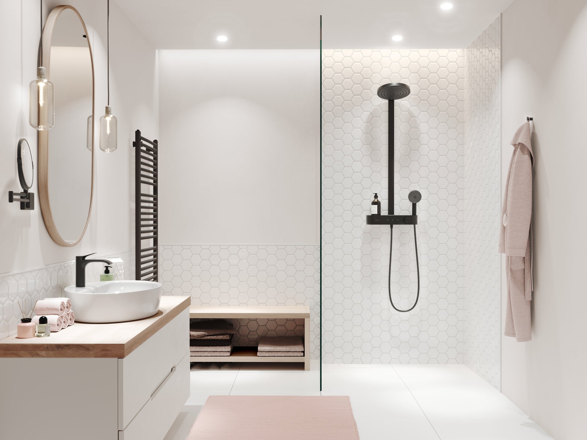 Hansgrohe Pulsify S 2jet brusesystem ø260mm, mat sort