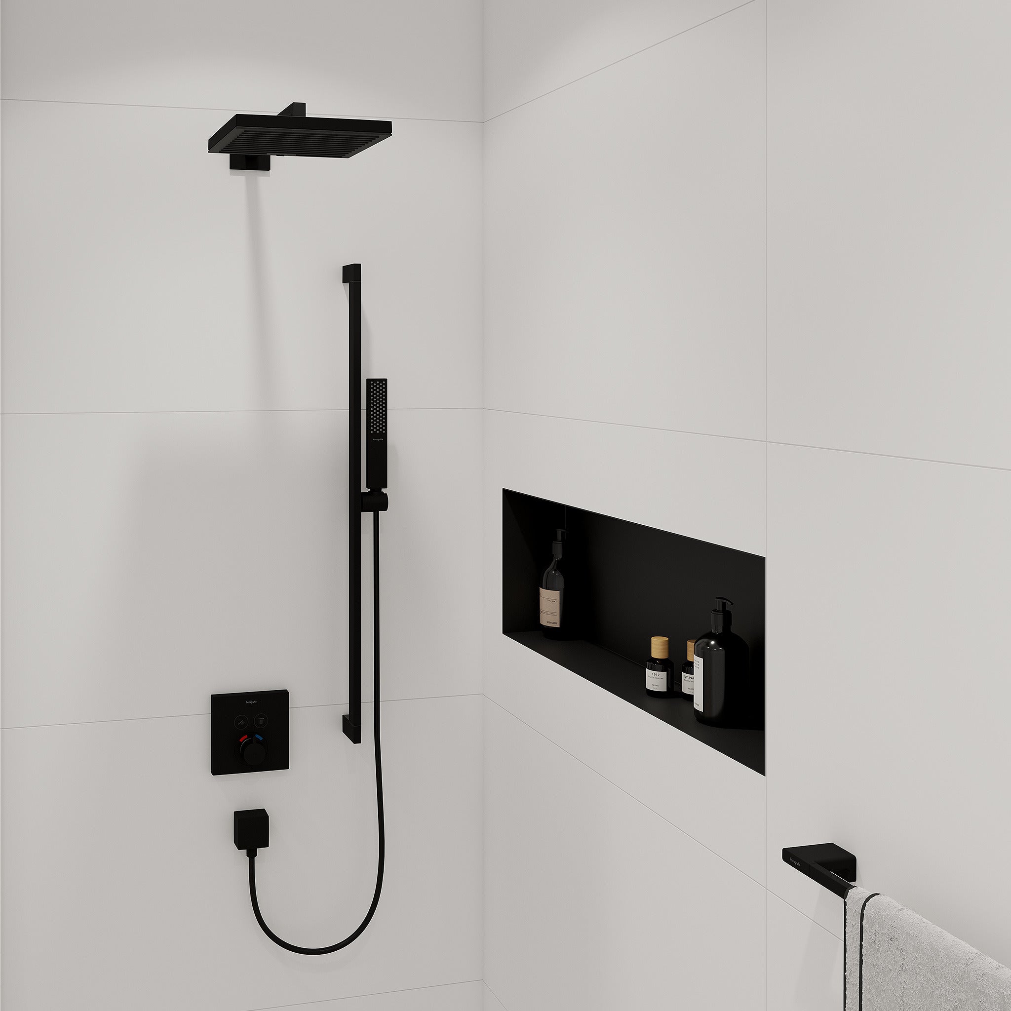 Hansgrohe Pulsify E hovedbruser 260mm, 1jet, mat sort