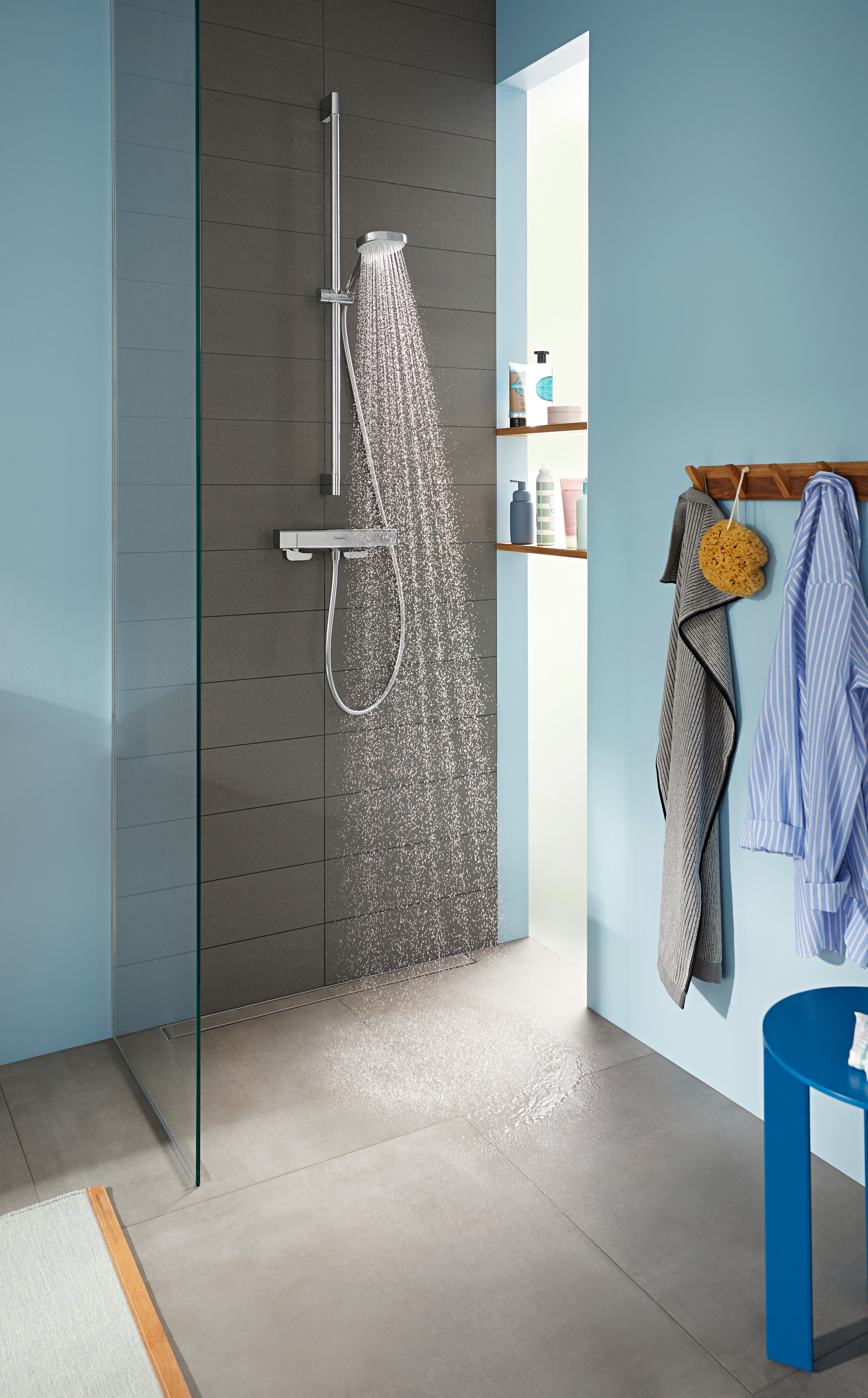Hansgrohe Ecostat E brusetermostat med forskruninger og rosetter