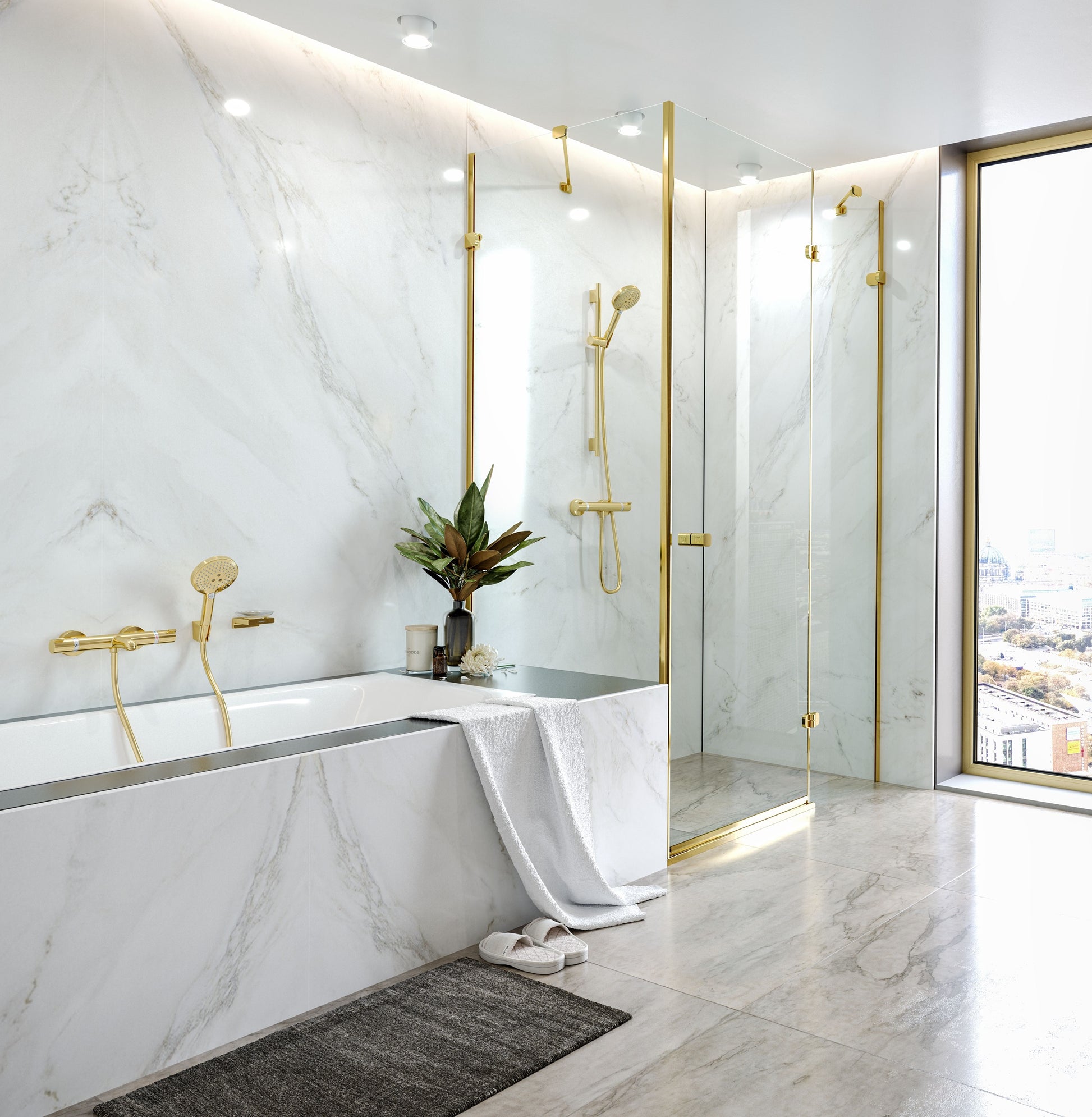 Hansgrohe Ecostat Comfort brusetermostat, poleret guld-optik