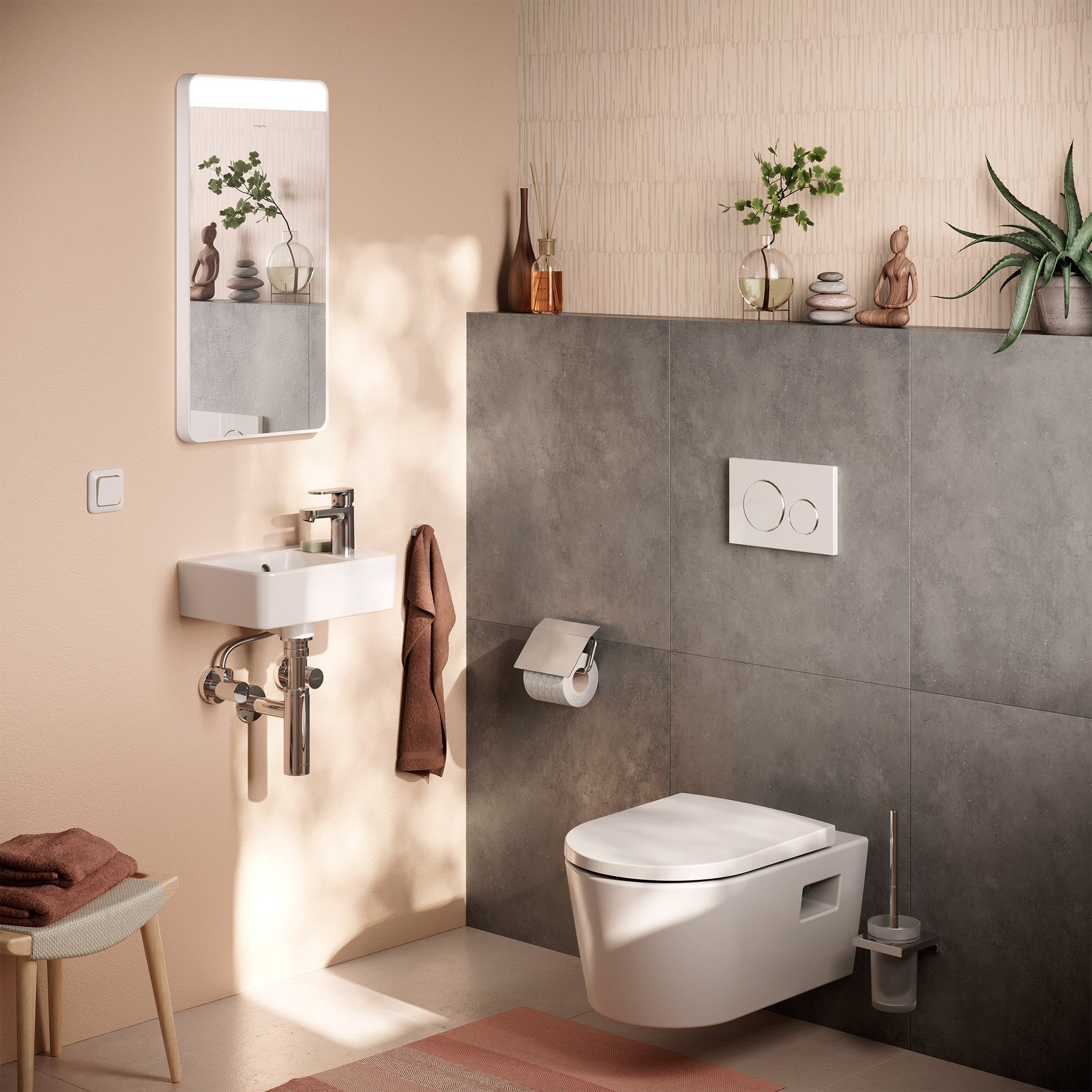 Hansgrohe toiletbørsteholder/skål, krom