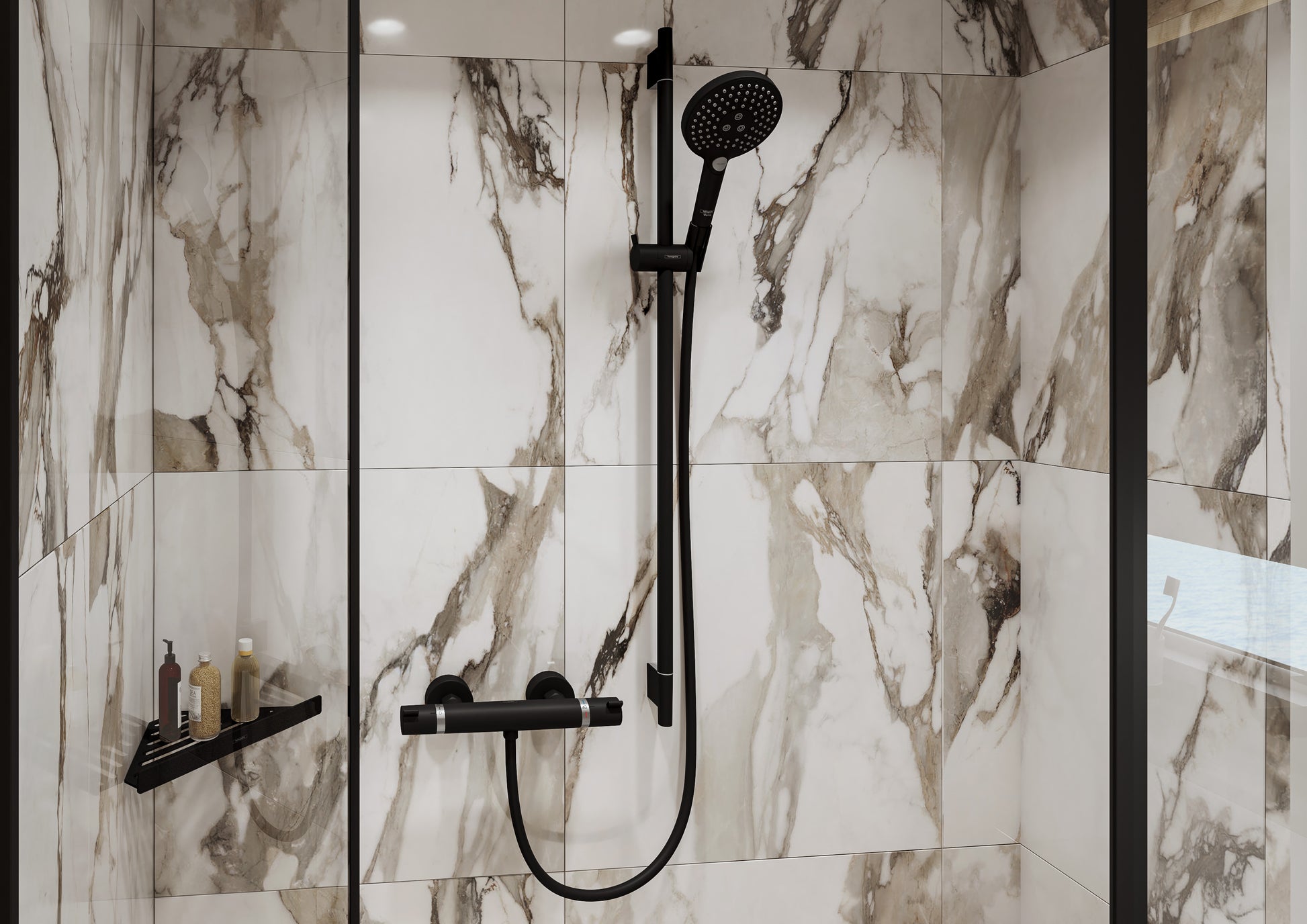 Hansgrohe Ecostat Comfort brusetermostat, mat sort