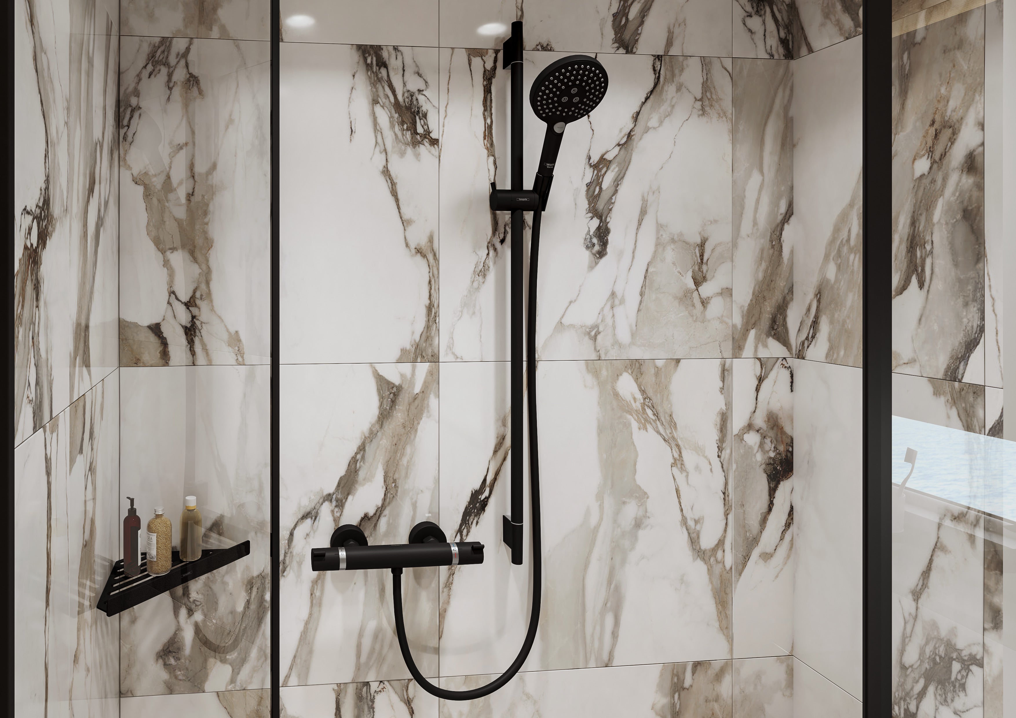 Hansgrohe Ecostat Comfort brusetermostat, mat sort