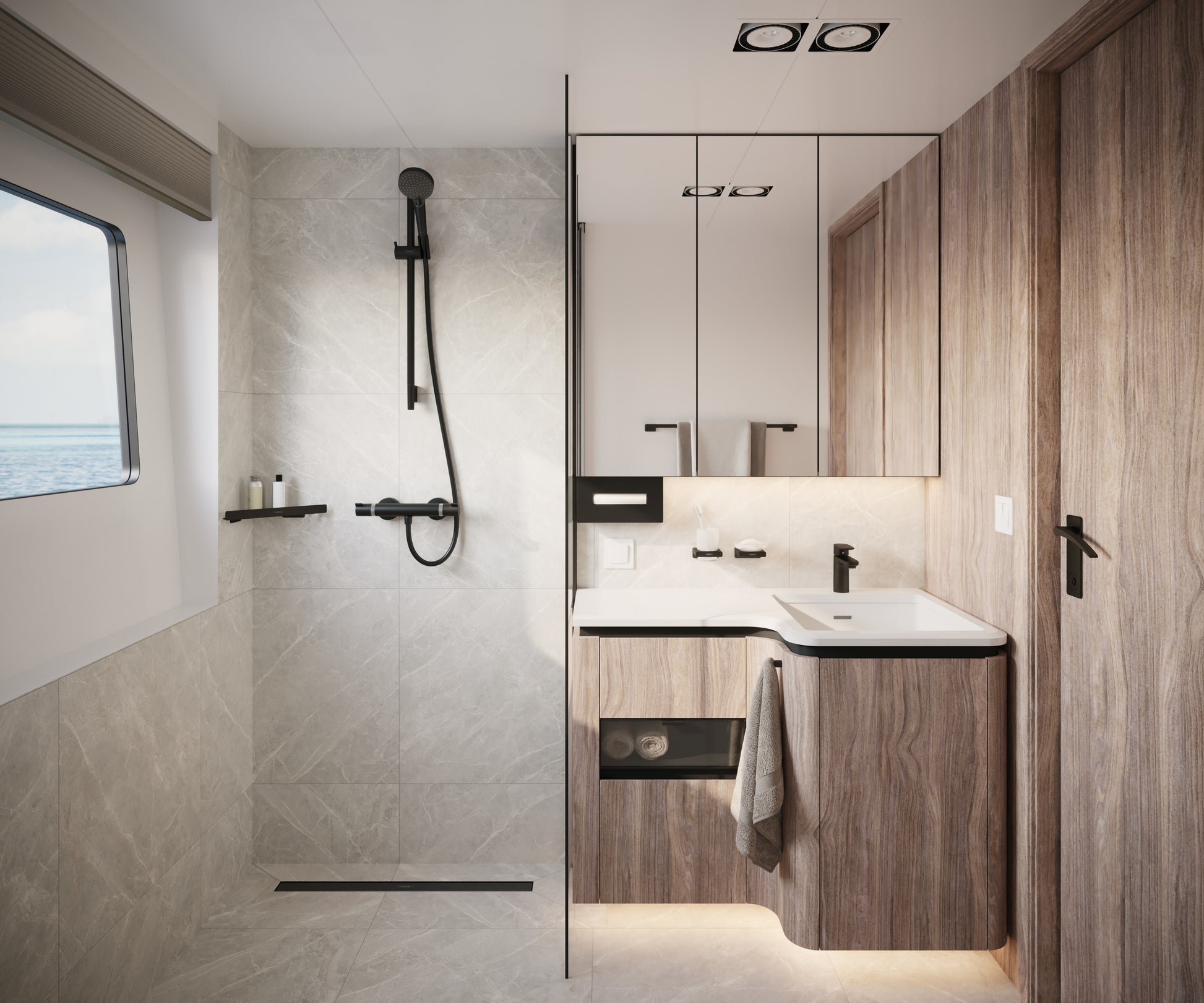 Hansgrohe Ecostat Comfort brusetermostat, mat sort