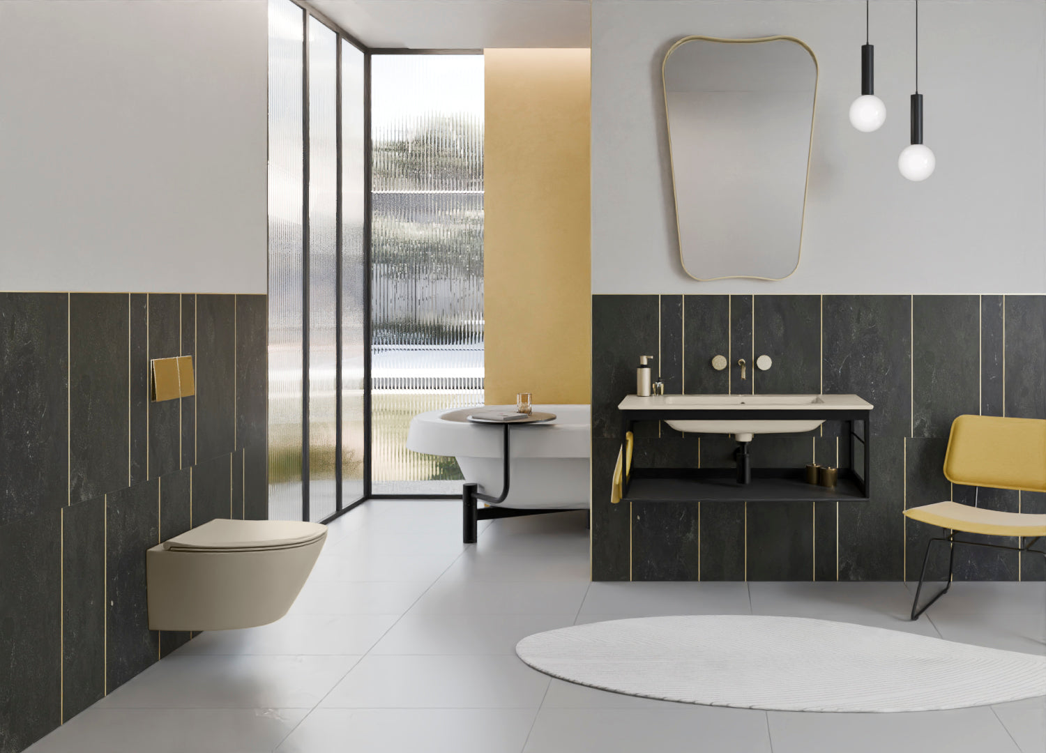 GSI Modo+ mat creta vægtoilet 54x37cm uden skyllekant