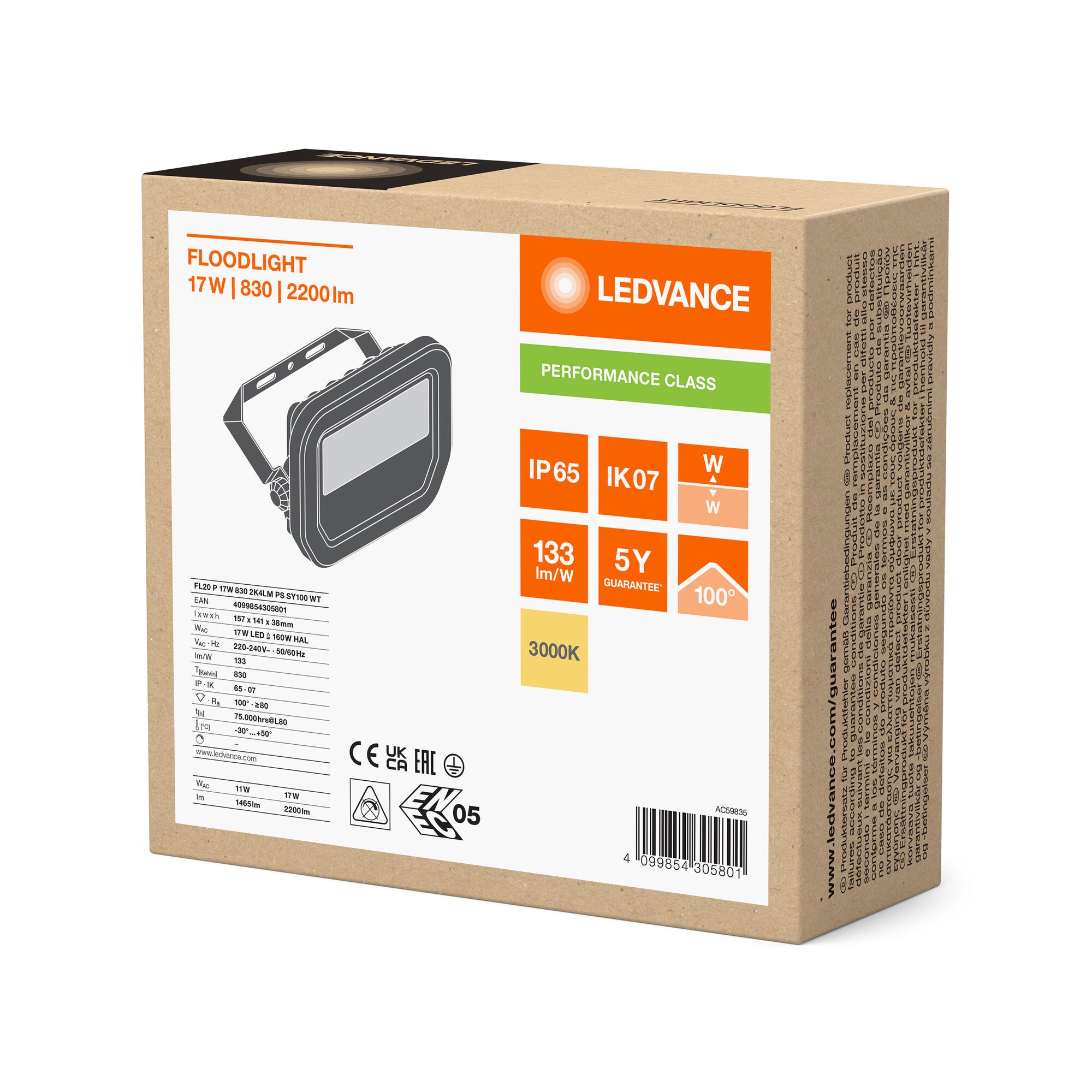 FLOOD PFM 17W/830 HVID