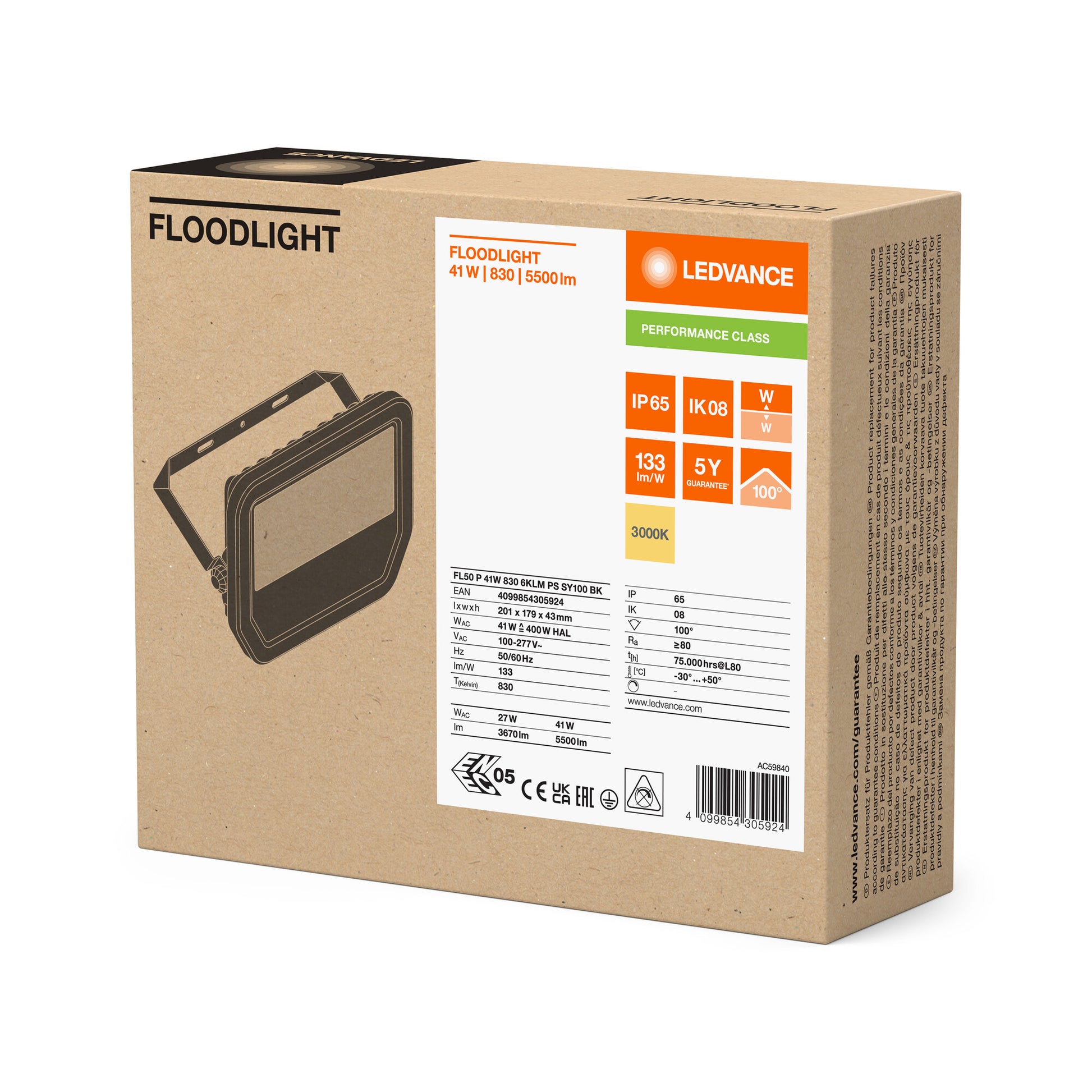 FLOOD PFM 41W/830 SORT