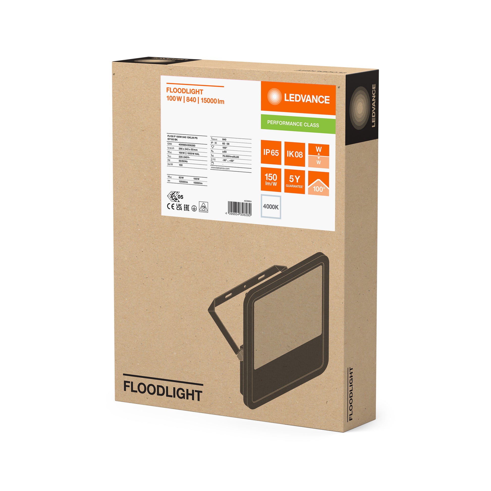 FLOOD PFM 100W/840 SORT