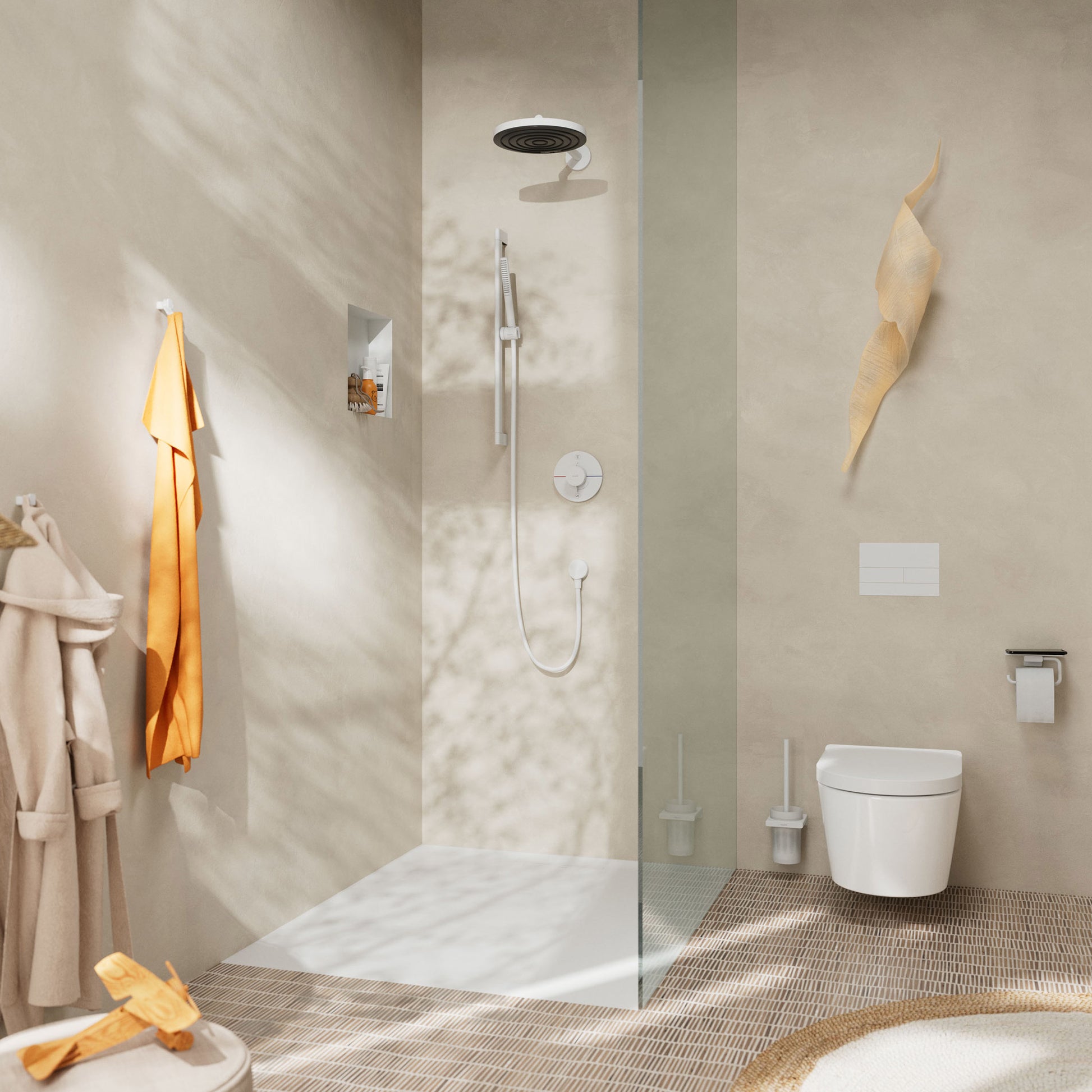 Hansgrohe Unica S Puro bruserstang med bruserslange, mat hvid
