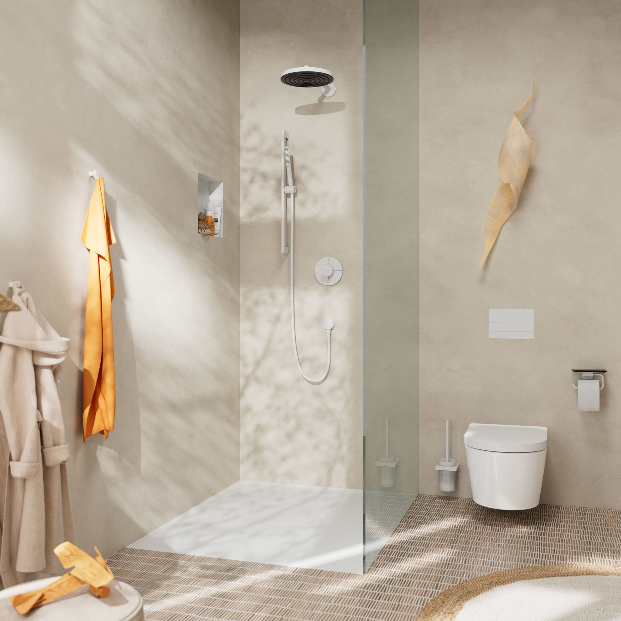 Hansgrohe Unica S Puro bruserstang med bruserslange, mat hvid