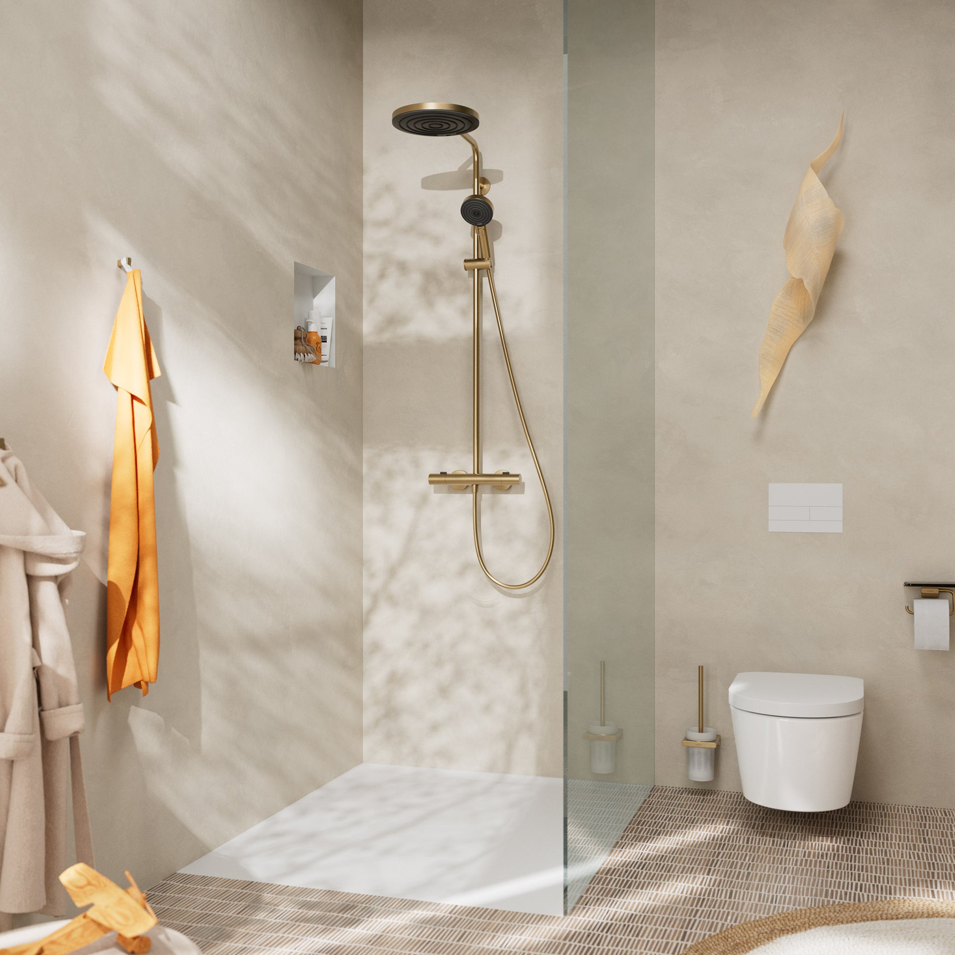 Hansgrohe Pulsify S Puro showerpipe EcoSmart m håndb, børstet b