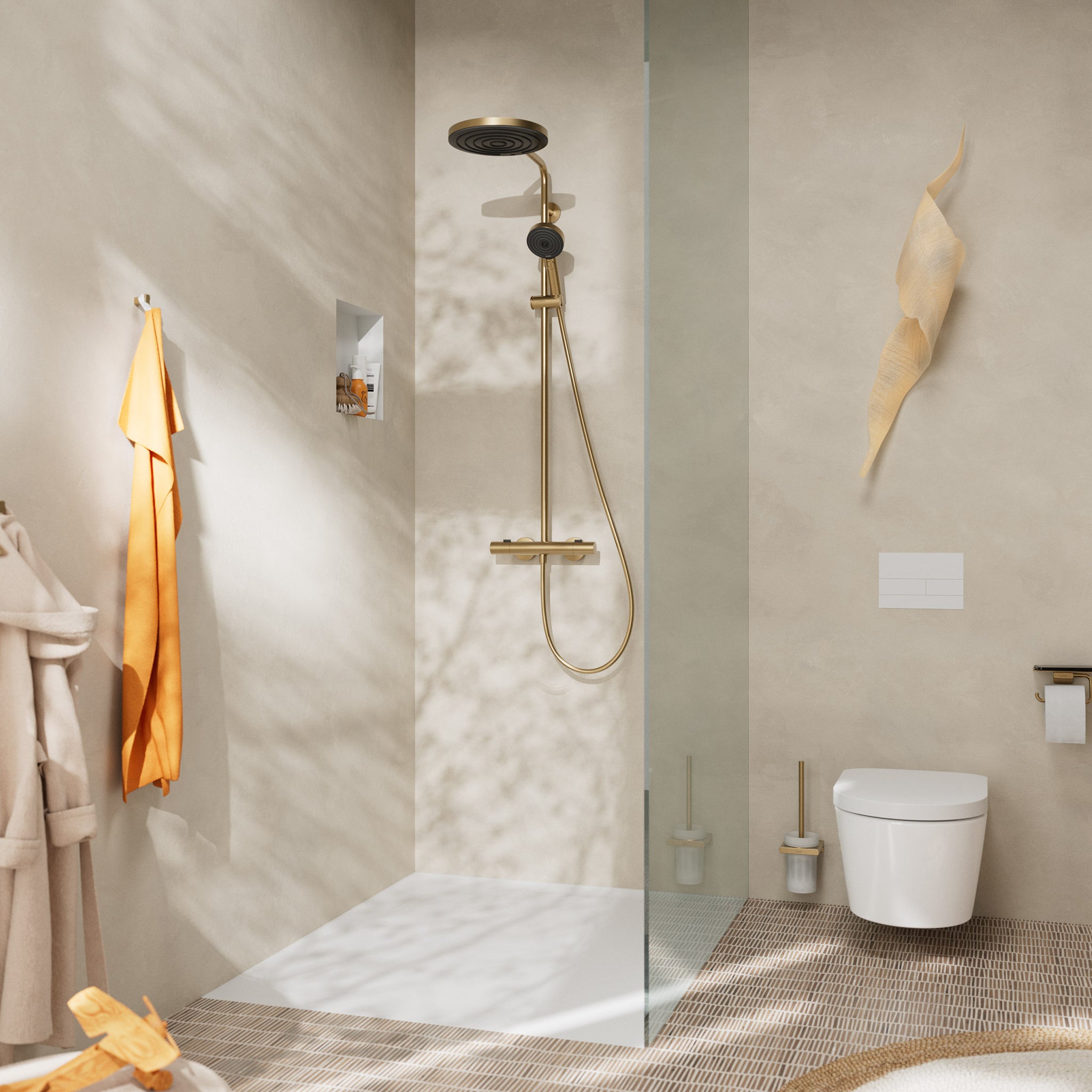 Hansgrohe Pulsify S Puro showerpipe EcoSmart m håndb, børstet b