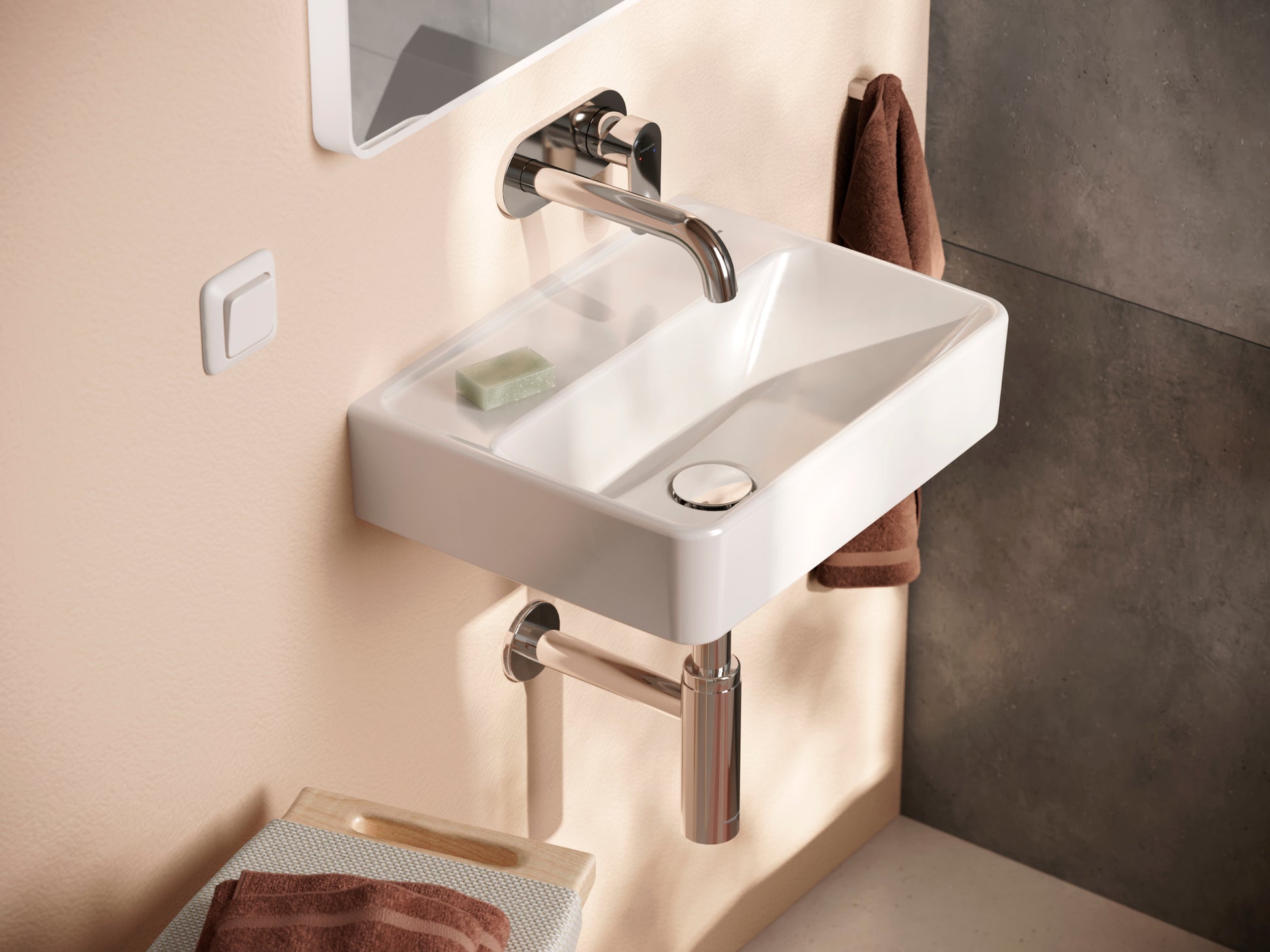 Hansgrohe Vernis Blend 2-huls håndvaskarmatur indbygning 207mm, krom