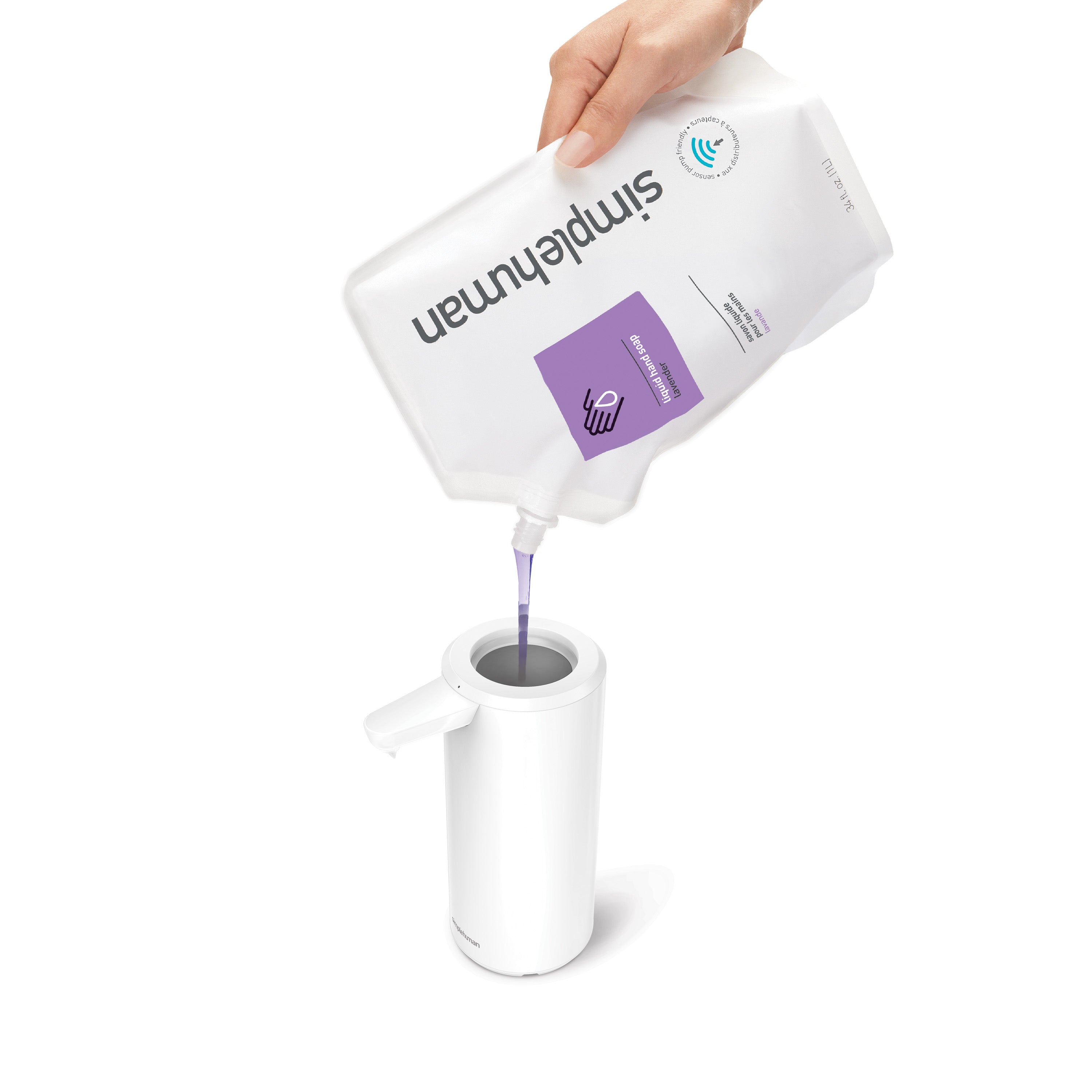 Sæbedispenser med sensor, hvid