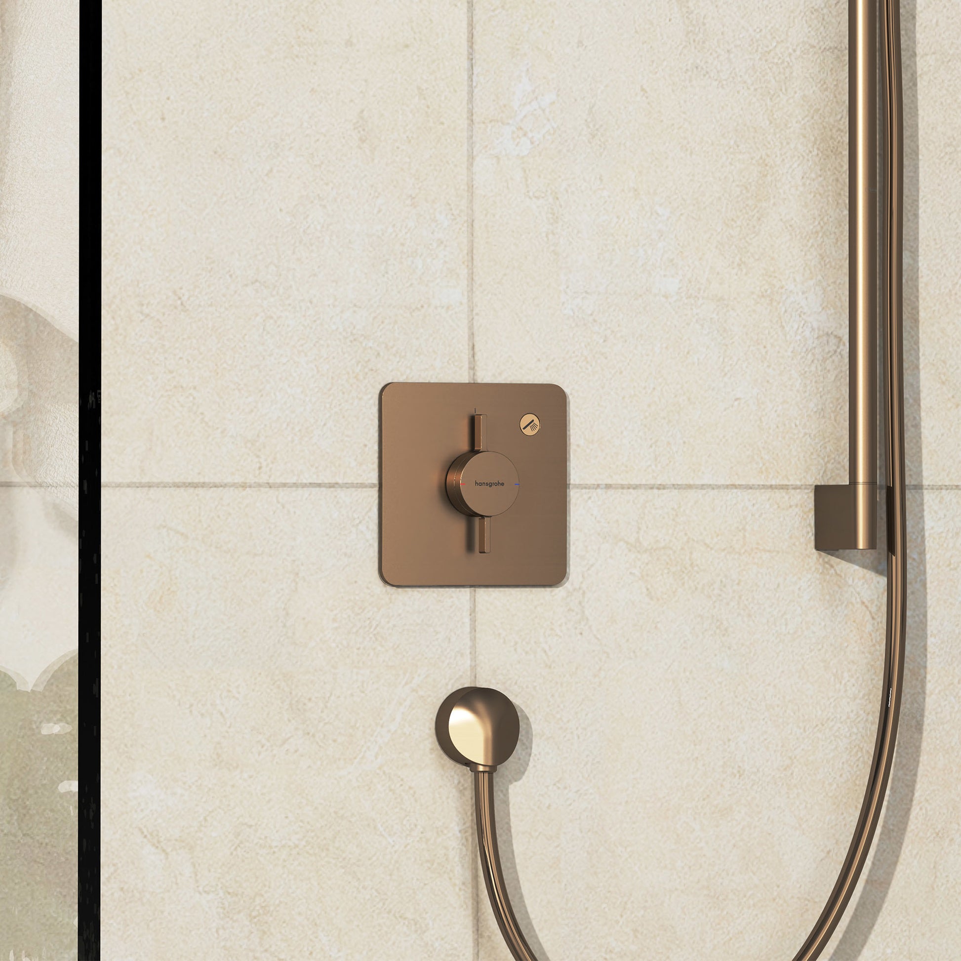 HANSGROHE DuoTurn Brusearmatur 155x155mm indb 1udtag metal/kunst