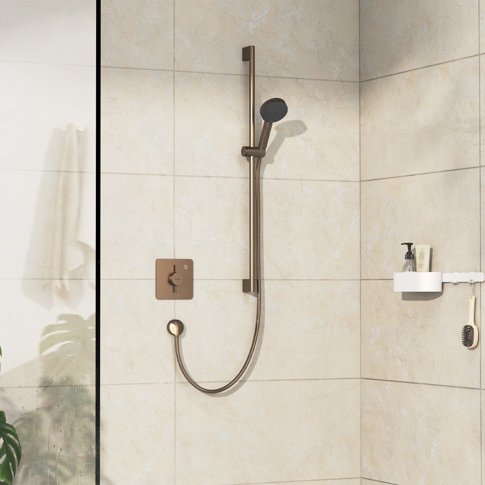 HANSGROHE DuoTurn Brusearmatur 155x155mm indb 1udtag metal/kunst