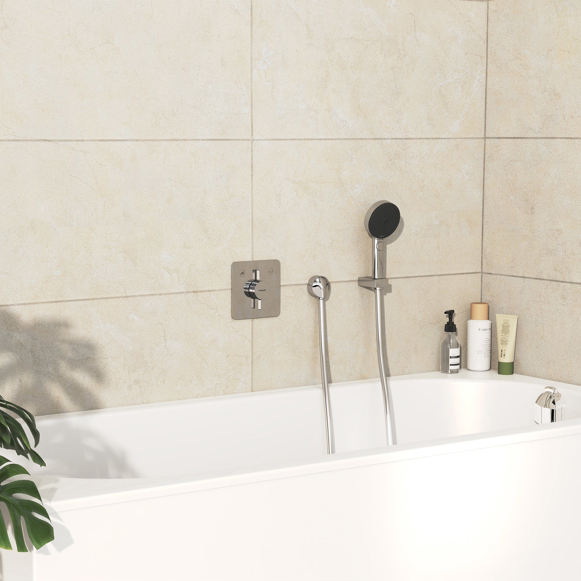 HANSGROHE DuoTurn Brusearmatur 155x155mm indb 2udtag metal/kunst