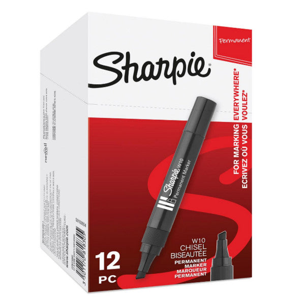 Sharpie permanent marker W10, skrå spids, sort