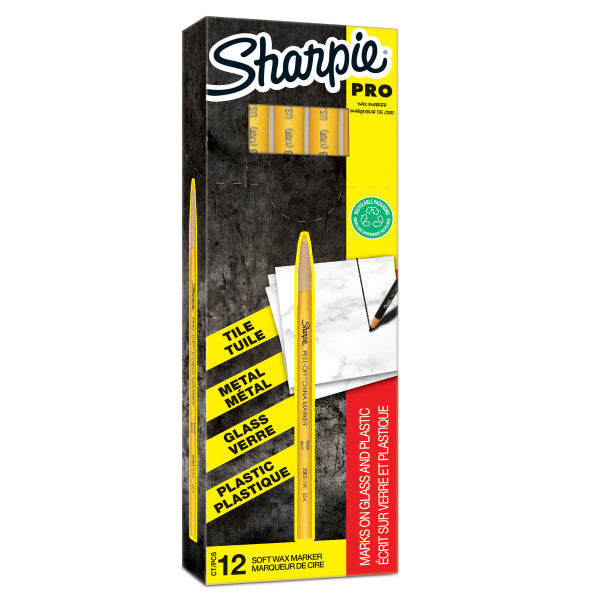 Sharpie marker china, vokskridt, rund spids, gul