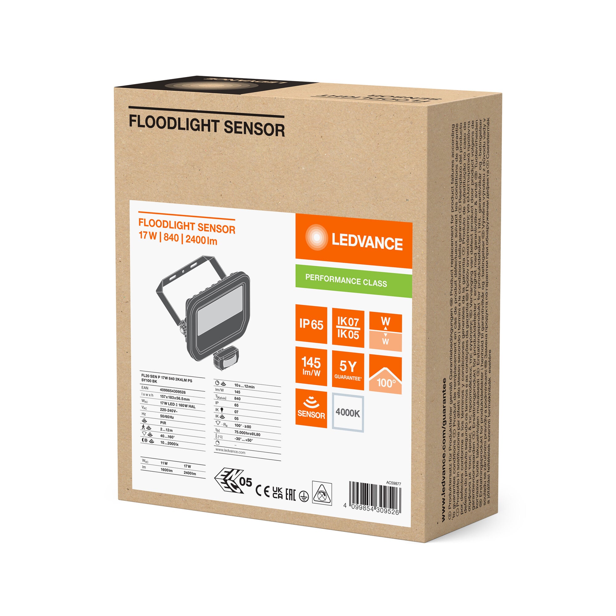 FLOOD PFM SENSOR 20W/840 SO
