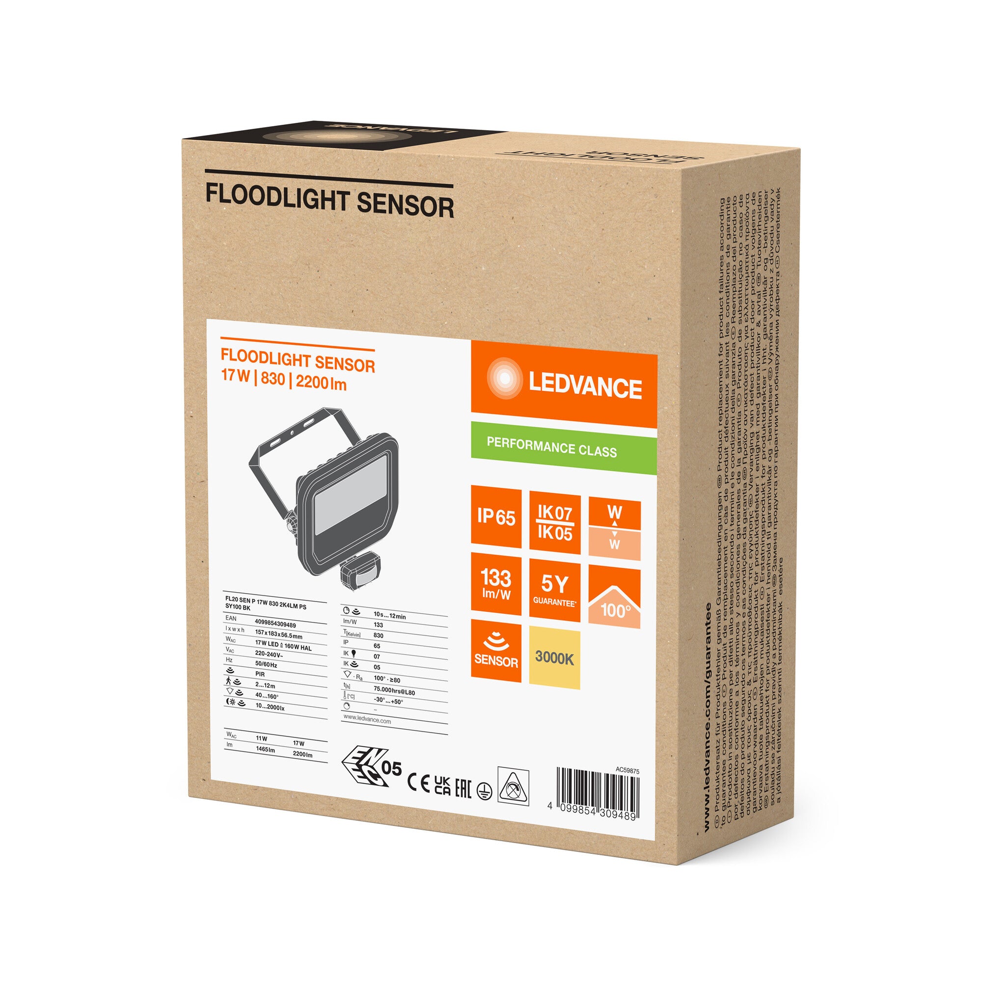 FLOOD PFM SENSOR 20W/830 SO