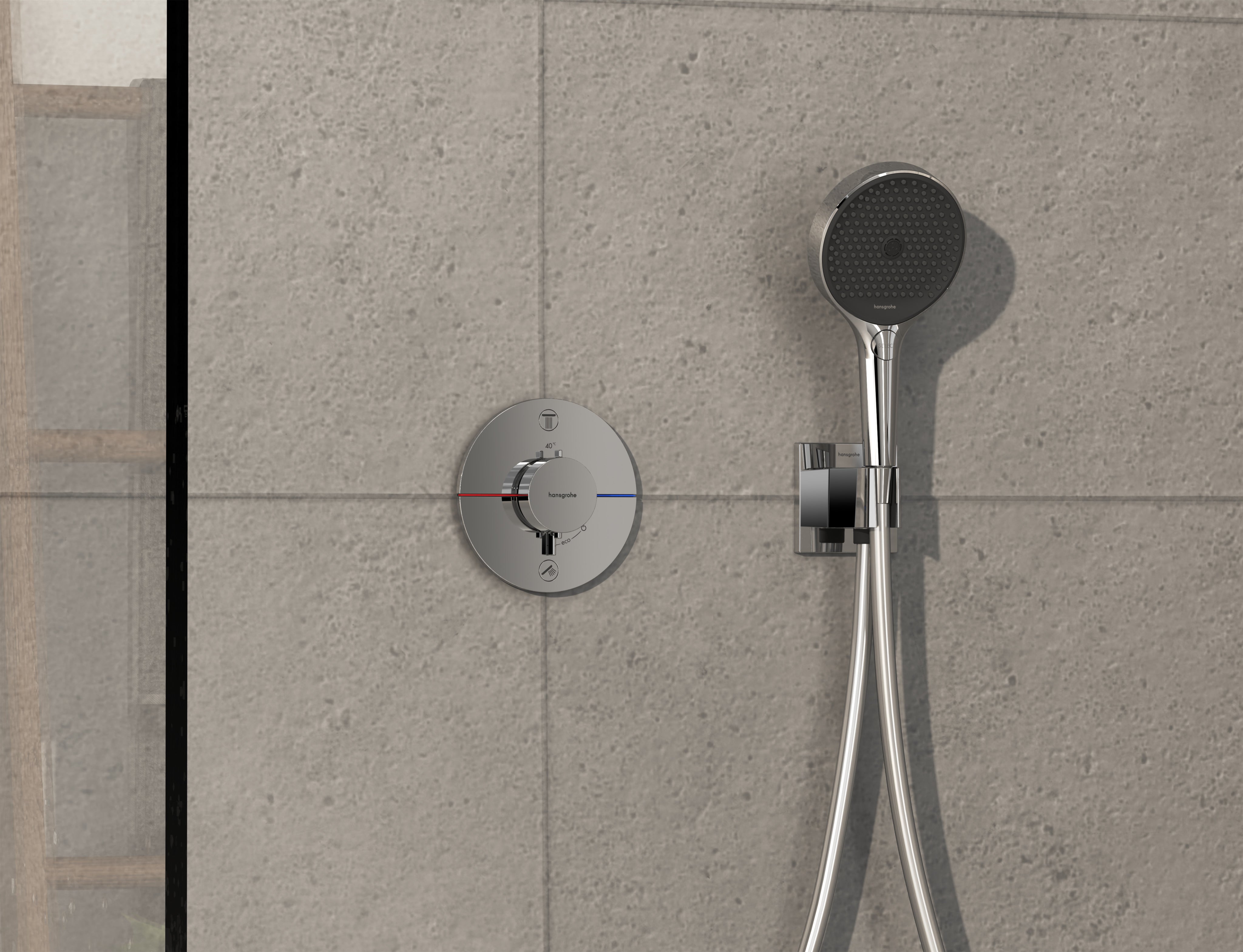 HANSGROHE ShowerSelect Comfort termostatbatteri ø155mm indb 2udt
