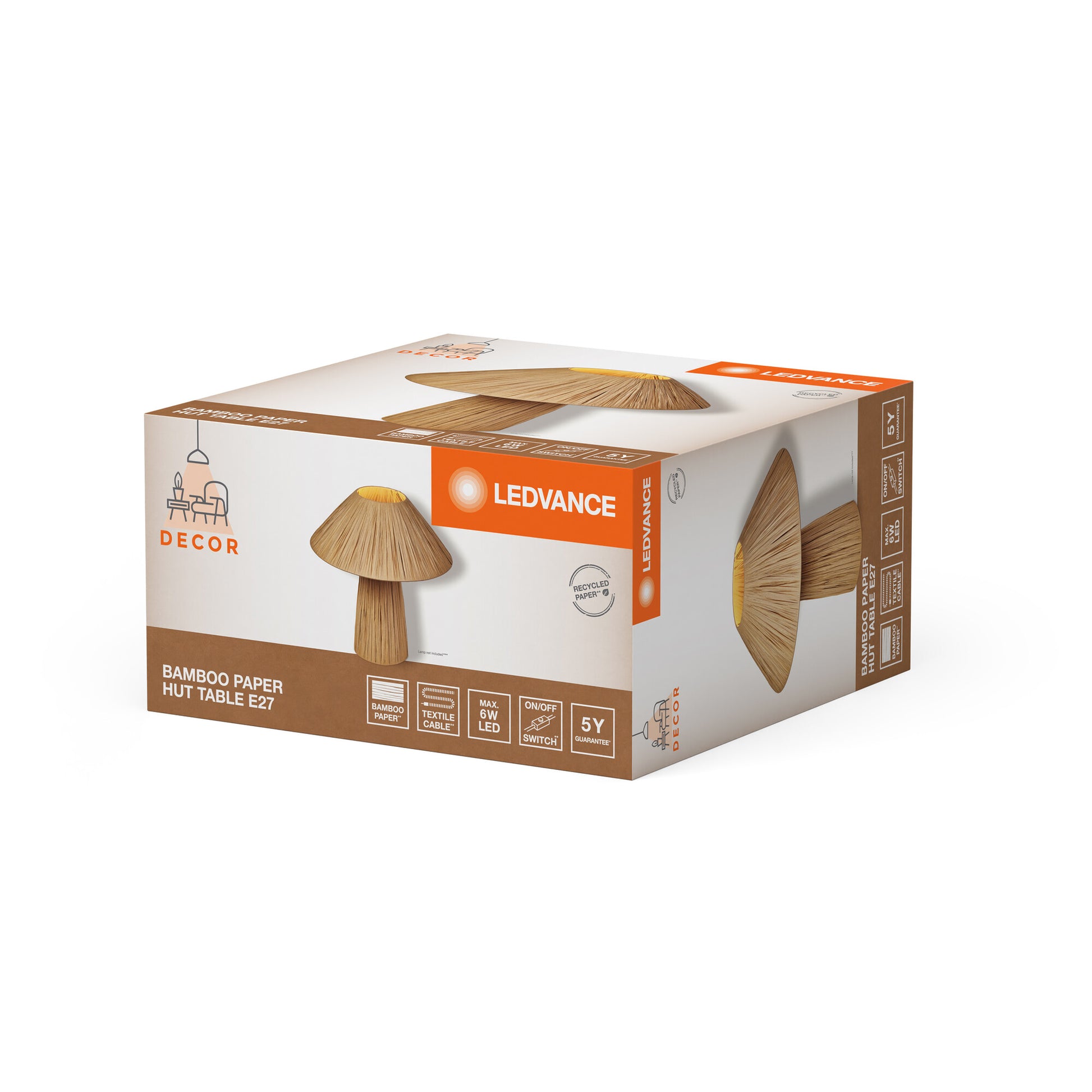 Ledvance Decor Bamboo Paper Hut loftlampe 1xE27 brun