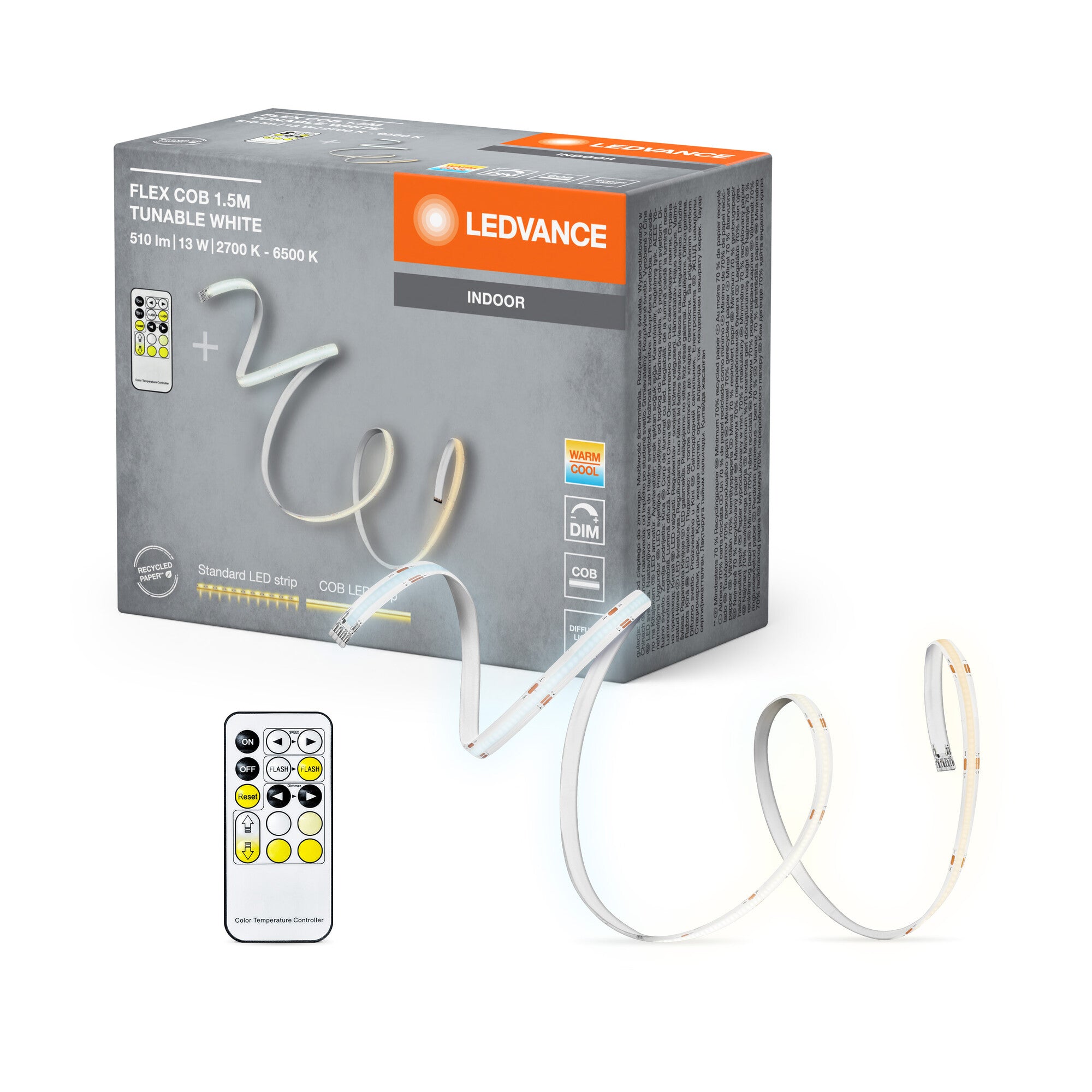 Ledvance Flex COB 510lm 13W/2700-6500K fjernbetjening 1,5M
