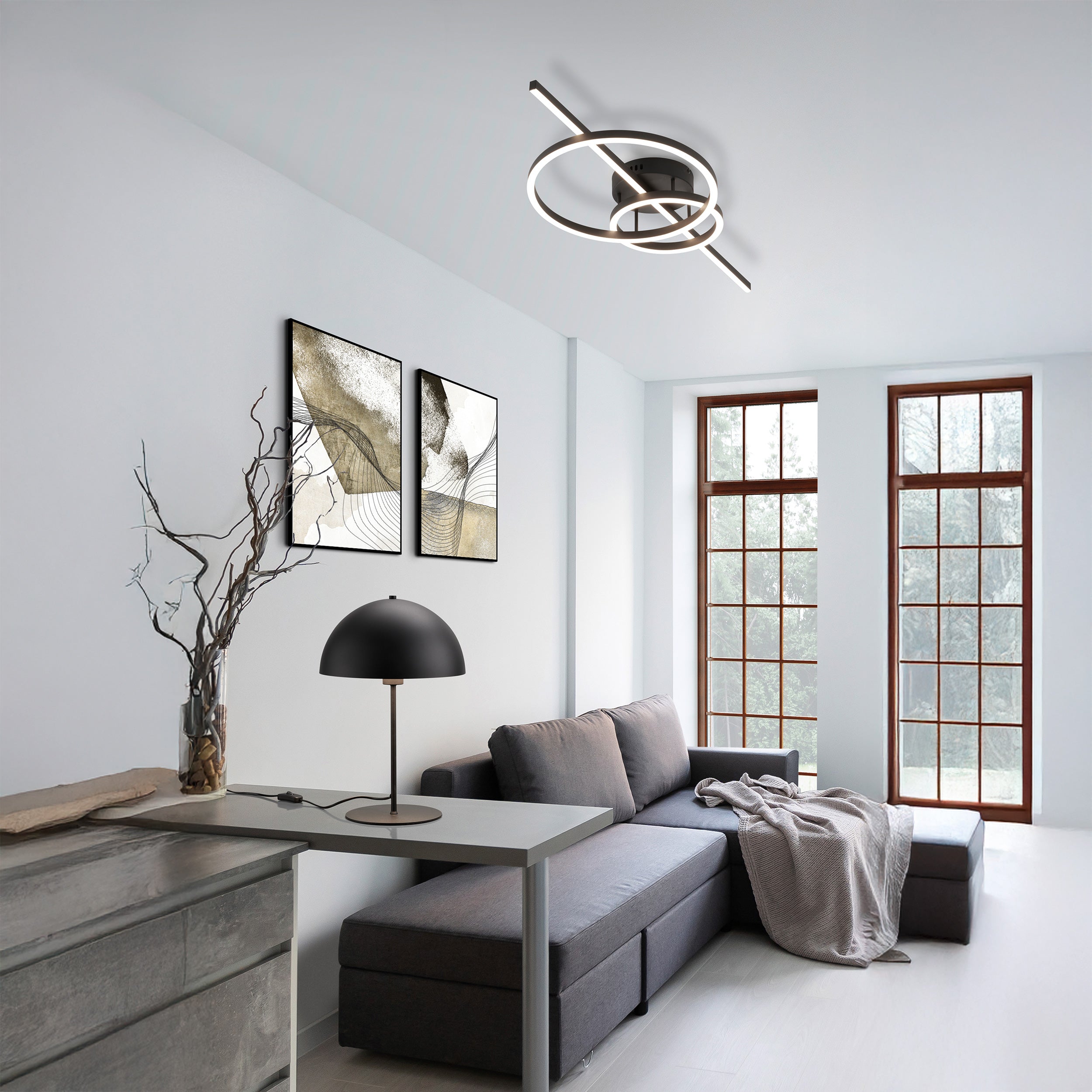 TRIO loftslampe MONTILLA - 1x 40W-LED, 2700-6000K sort