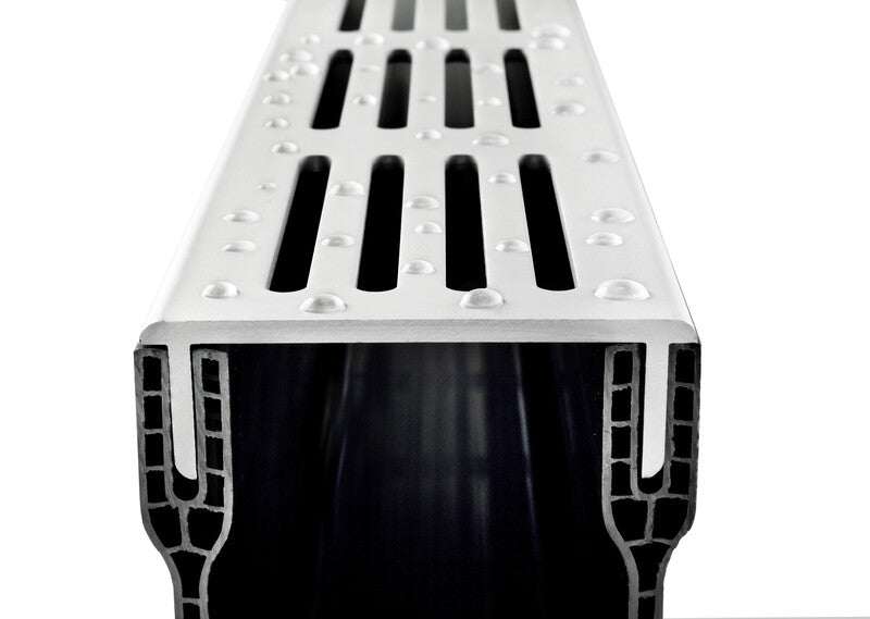 Star Drain 65 x 103 x 1000 mm PVC-rende med grå aluminiumsrist