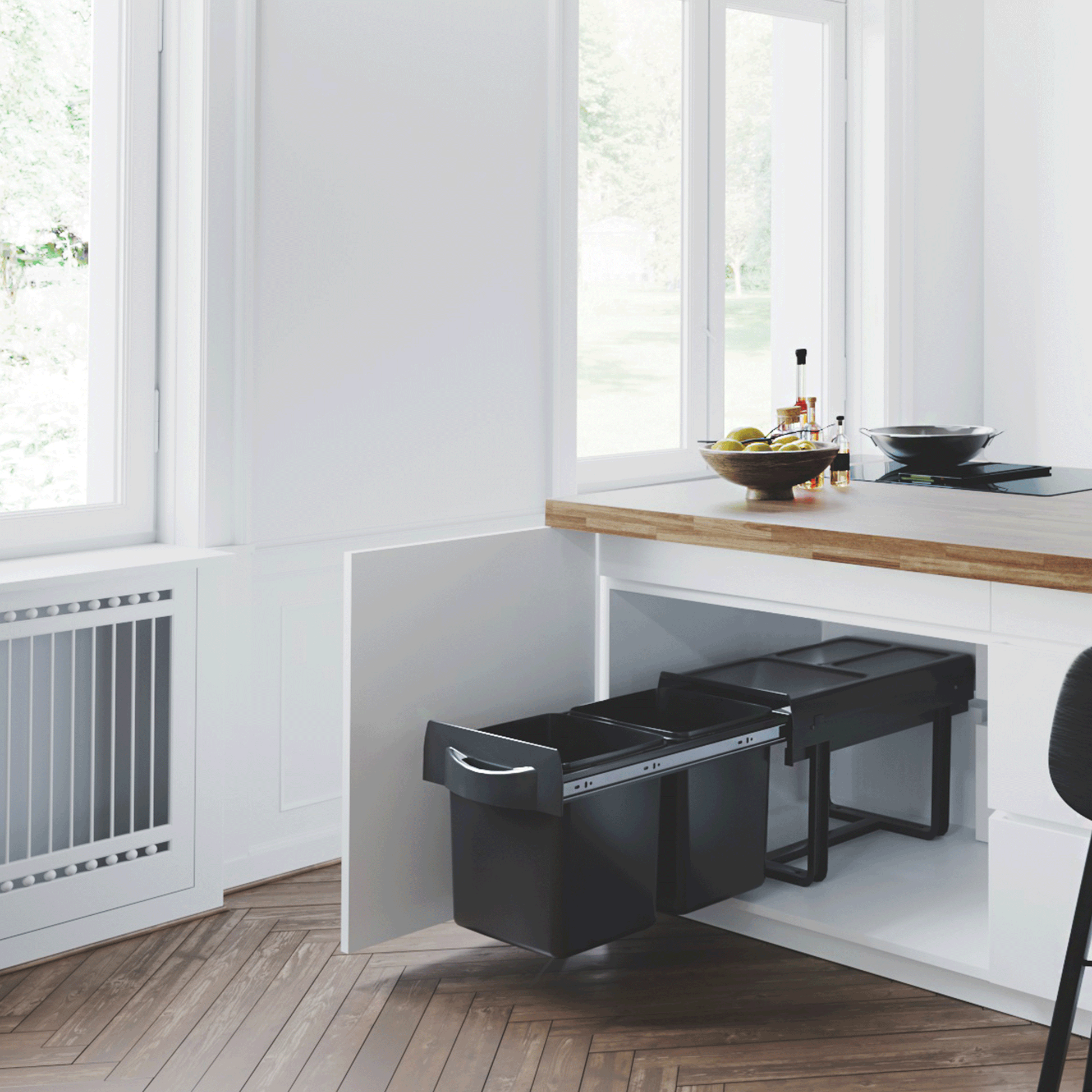 Lavabo Amsterdam affaldssystem 2x16 liter, grå