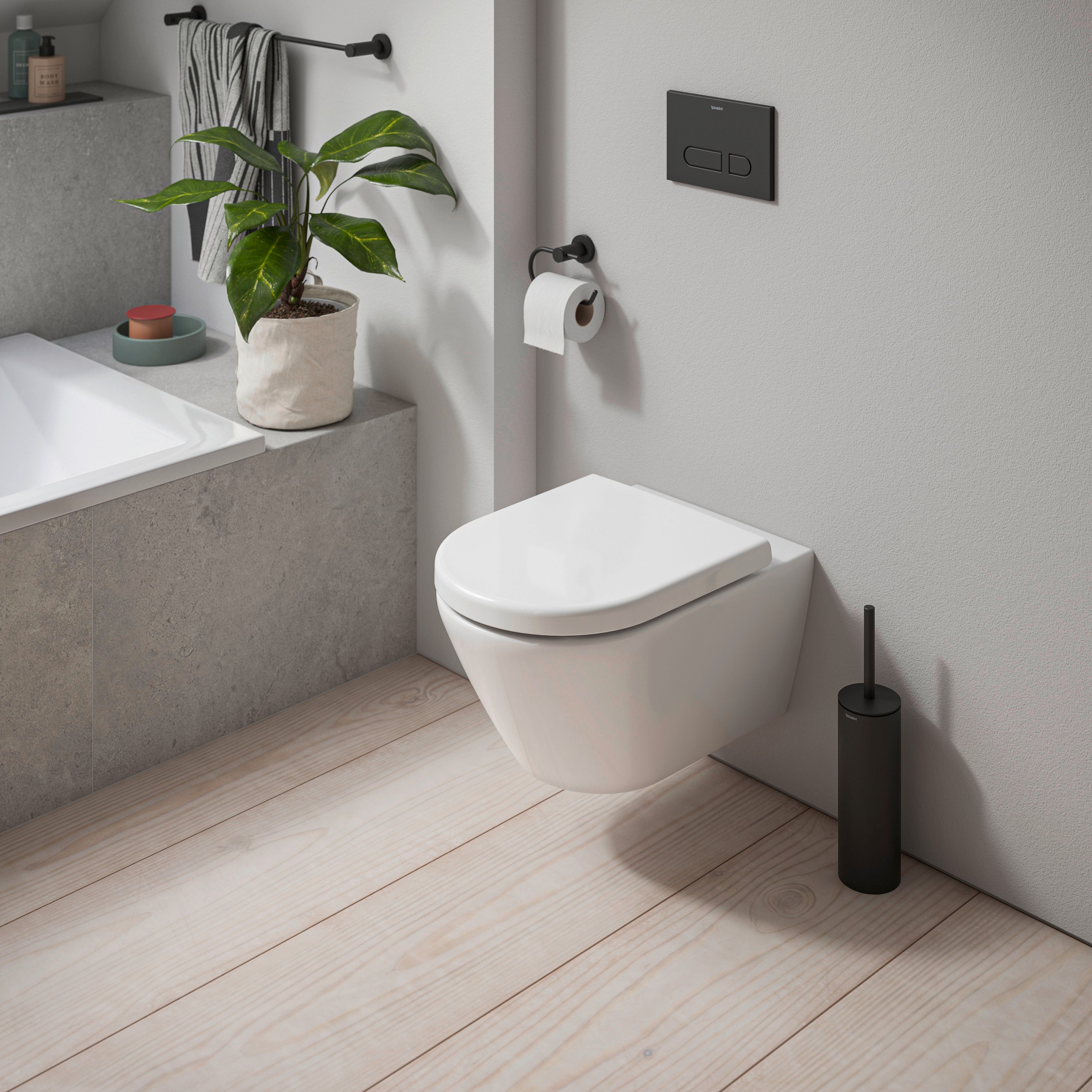 Duravit D-Code vægmonteret toilet, 370 x 540 mm, Rimless