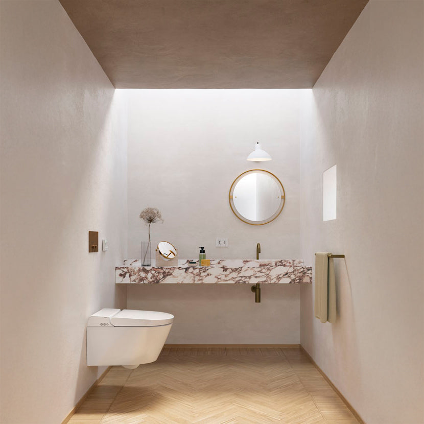 GSI WClean vægmonteret hvid douchetoilet 38x59cm