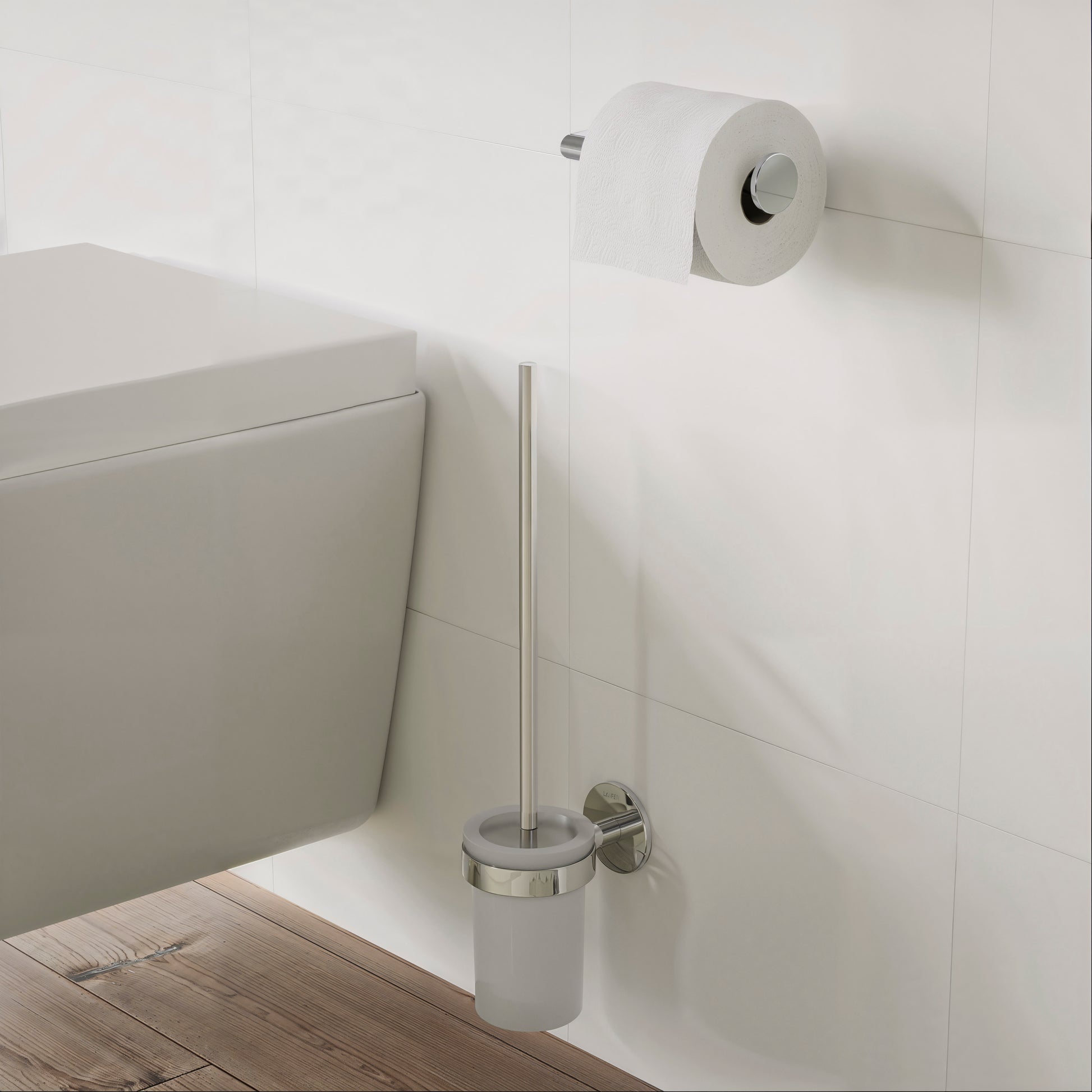 LAUFEN CANA toiletbørsteholder i glas/krom inkl toiletbørste