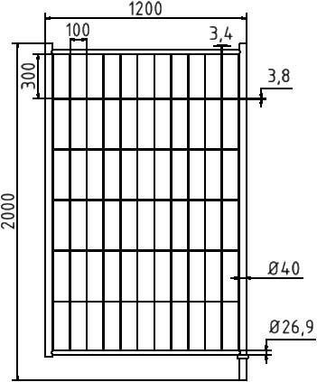 Dørelement til byggepladshegn, 1,2 x 2,0 m
