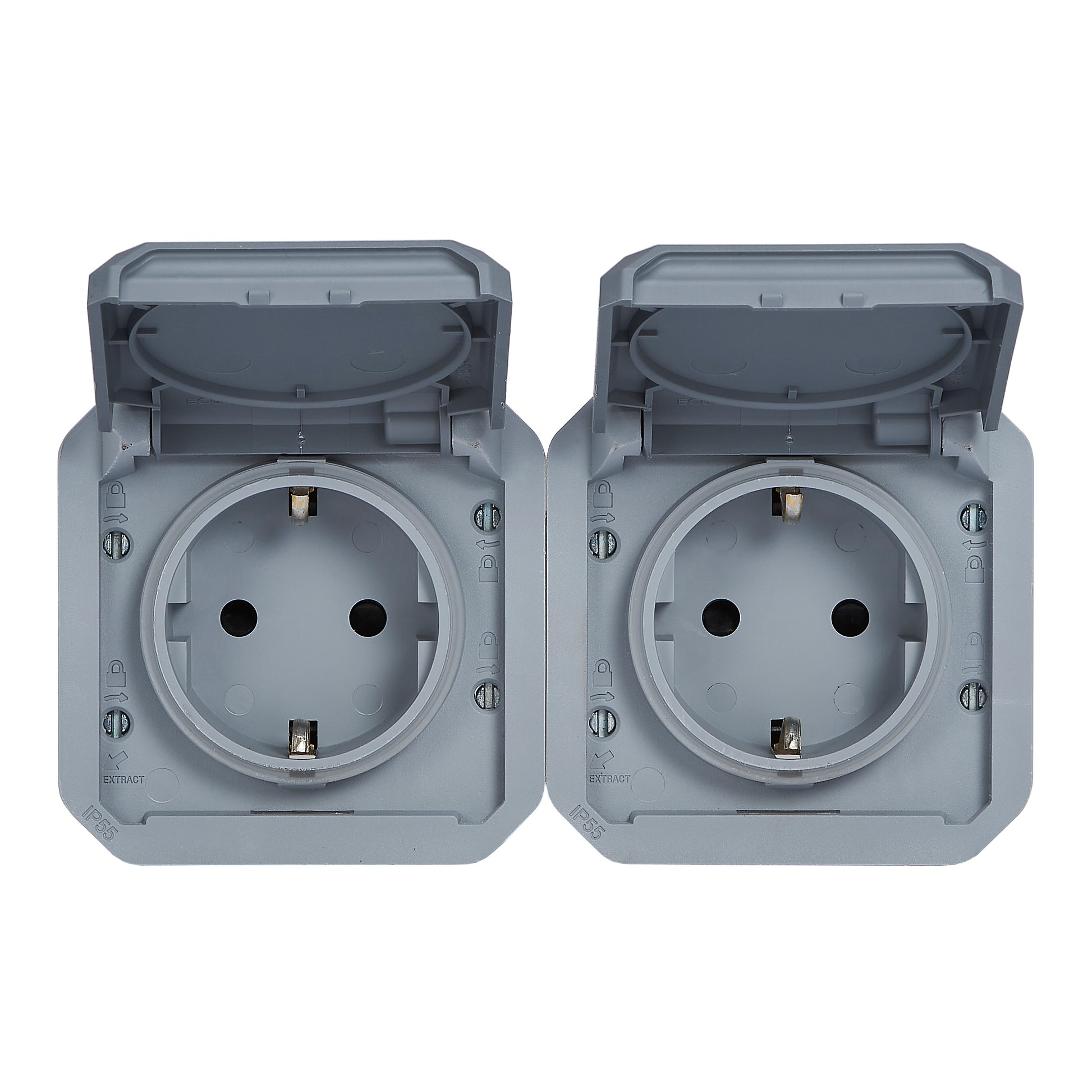 PLEXO55 DB SCHUKO 16A 4M GRÅ
