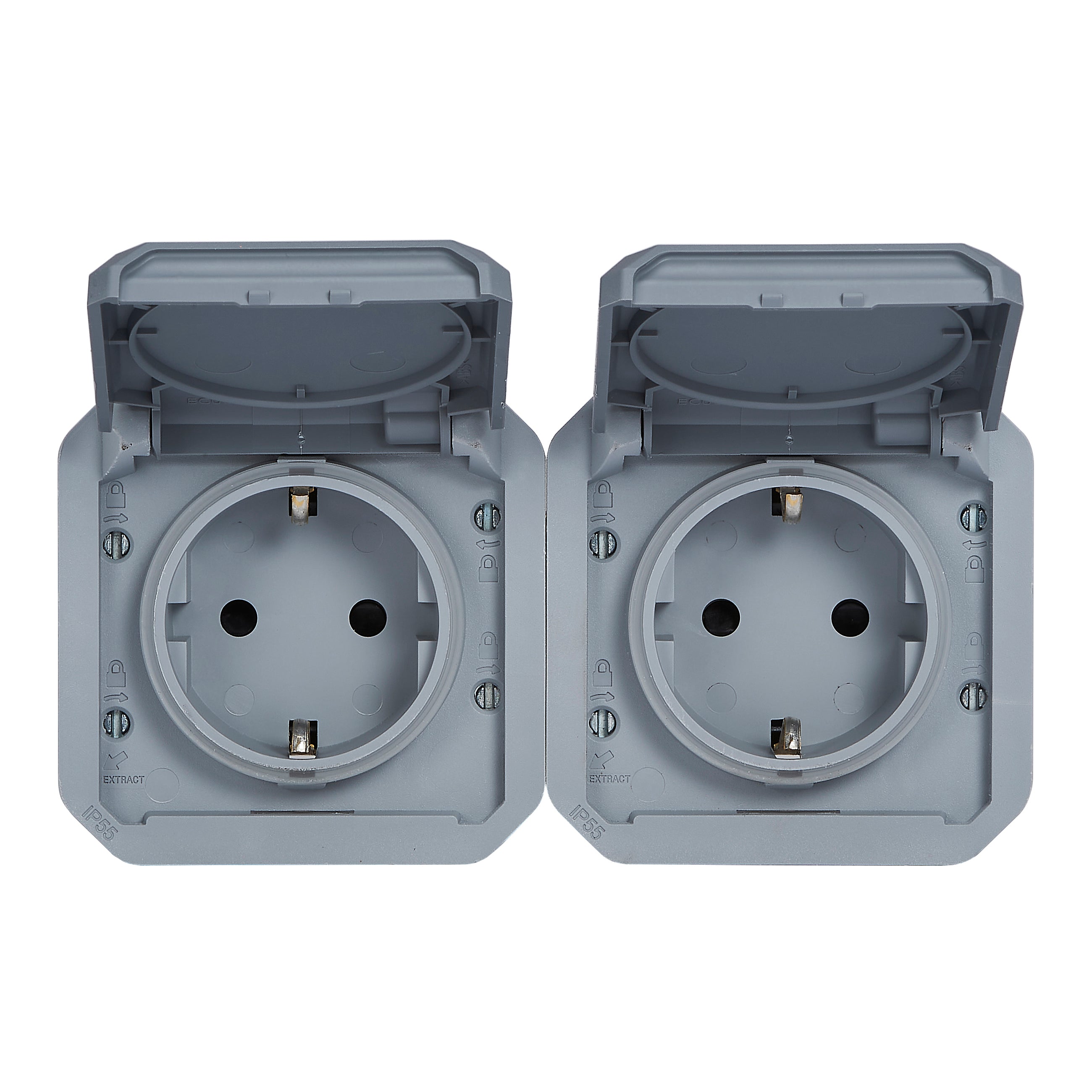 PLEXO55 DB SCHUKO 16A 4M GRÅ