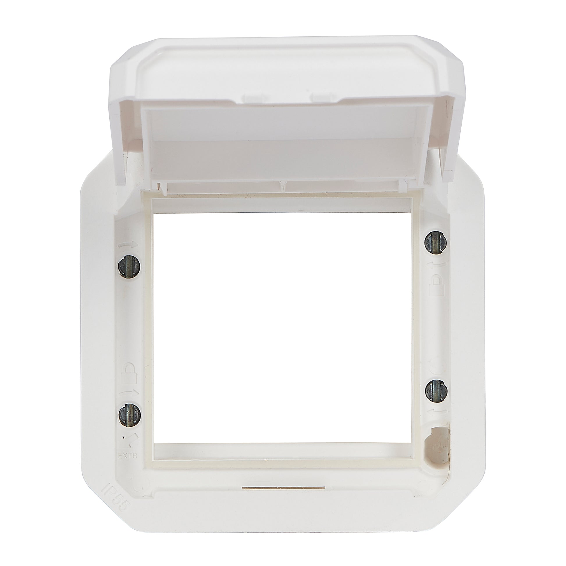 PLEXO 55 IP55 Mosaic adaptor 2 modul hvid, Hvidt klaplåg