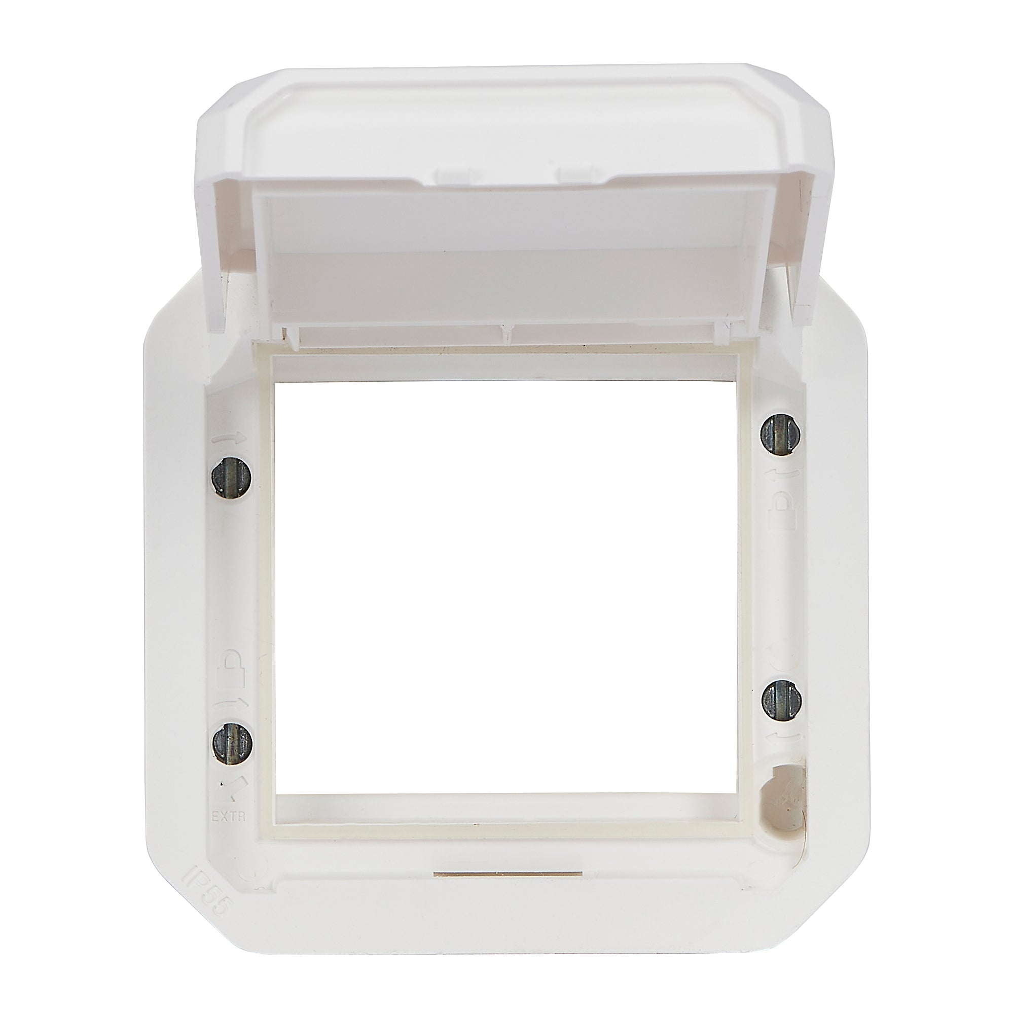 PLEXO 55 IP55 Mosaic adaptor 2 modul hvid, Hvidt klaplåg