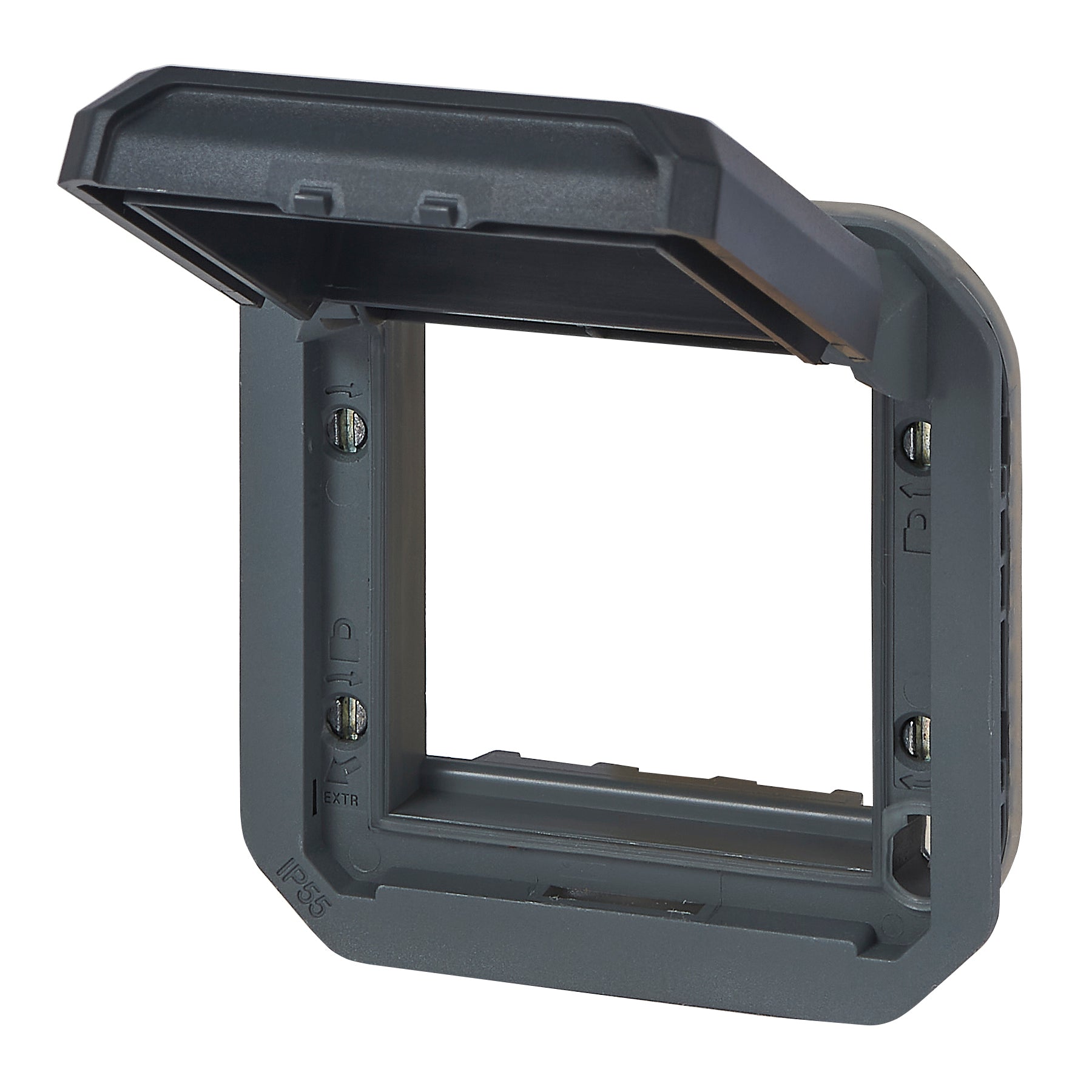 PLEXO 55 IP55 Mosaic adaptor 2 modul antracit, antracit klaplåg
